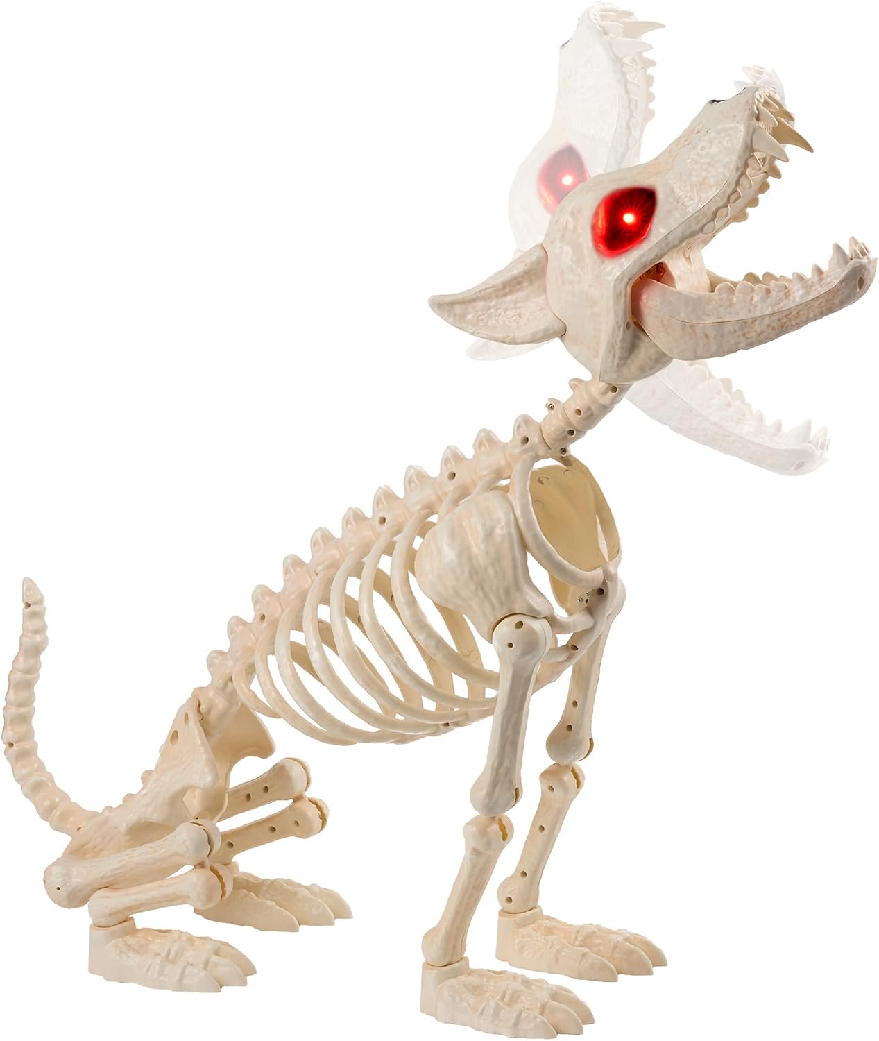 Detalle de JOYIN 16280 Howling Wolf Skeleton Dog, 34-Inch Halloween Decor with Red LED Eyes