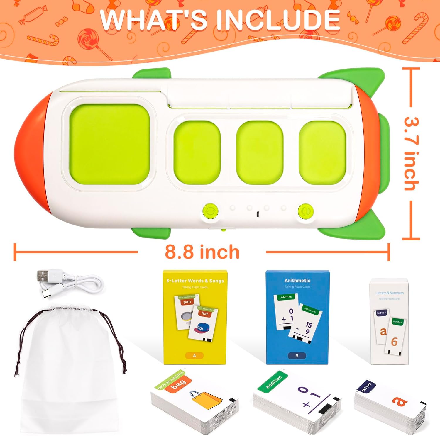 Thumbnail 5 de Talking Phonics Flash Cards Toys: CVC word spelling & maths games for ages 3–8