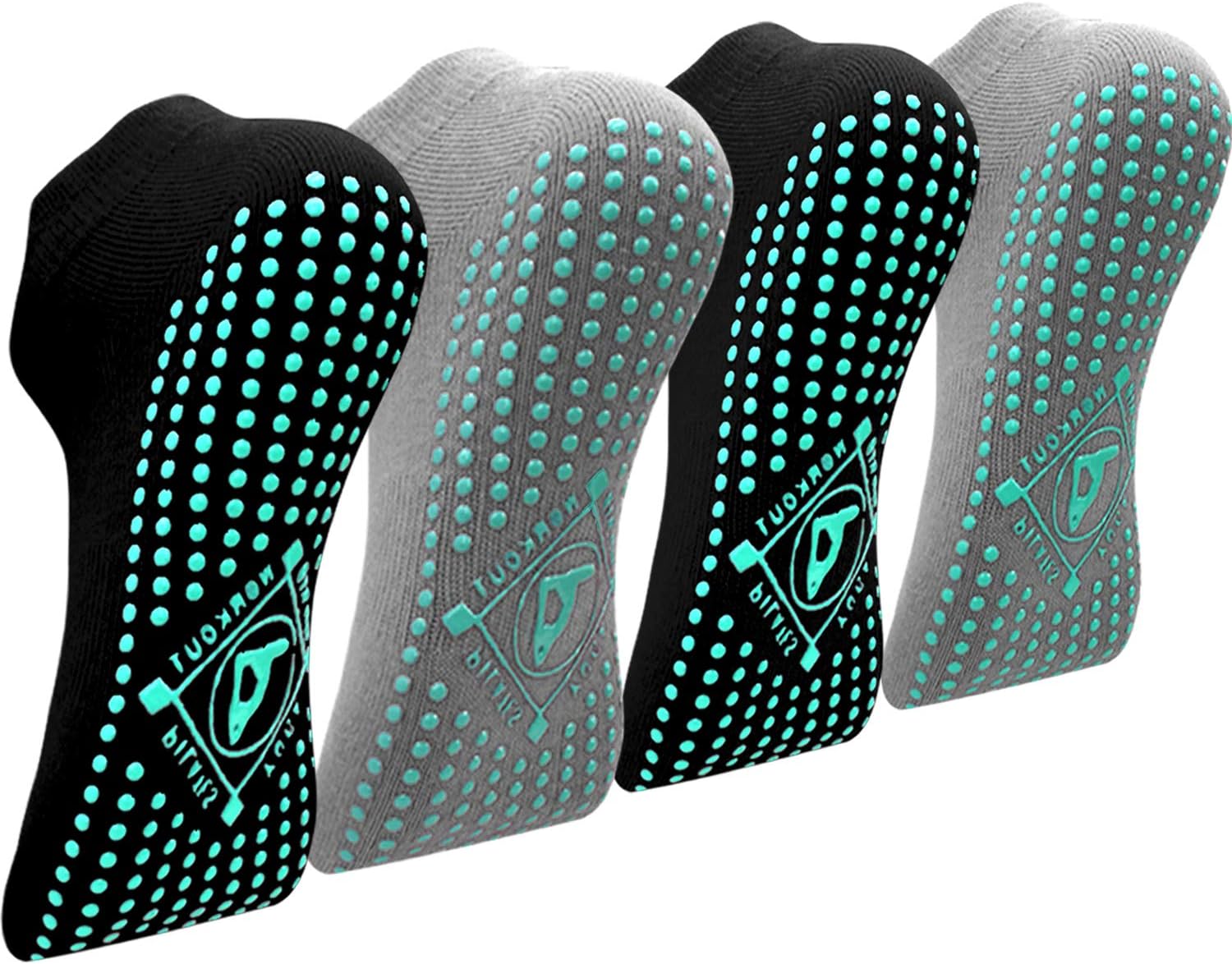 Yoga Socken Anti-Rutsch (4 Paare) – Damen, rutschfest, atmungsaktiv & schweißabsorbierend