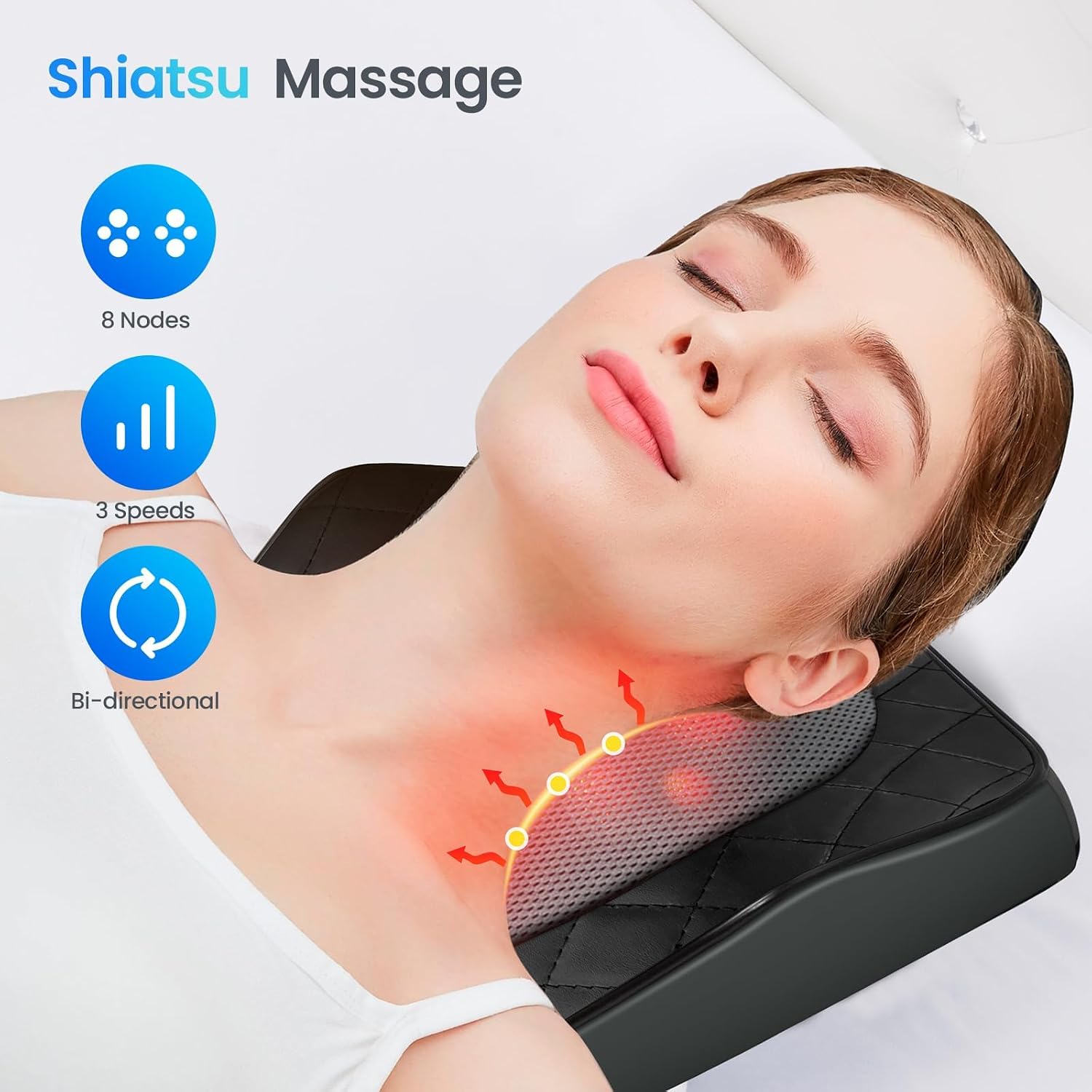 Detalle de CuPiLo CPL-1128-UK Shiatsu Neck and Back Massager with Heat, 8 Nodes