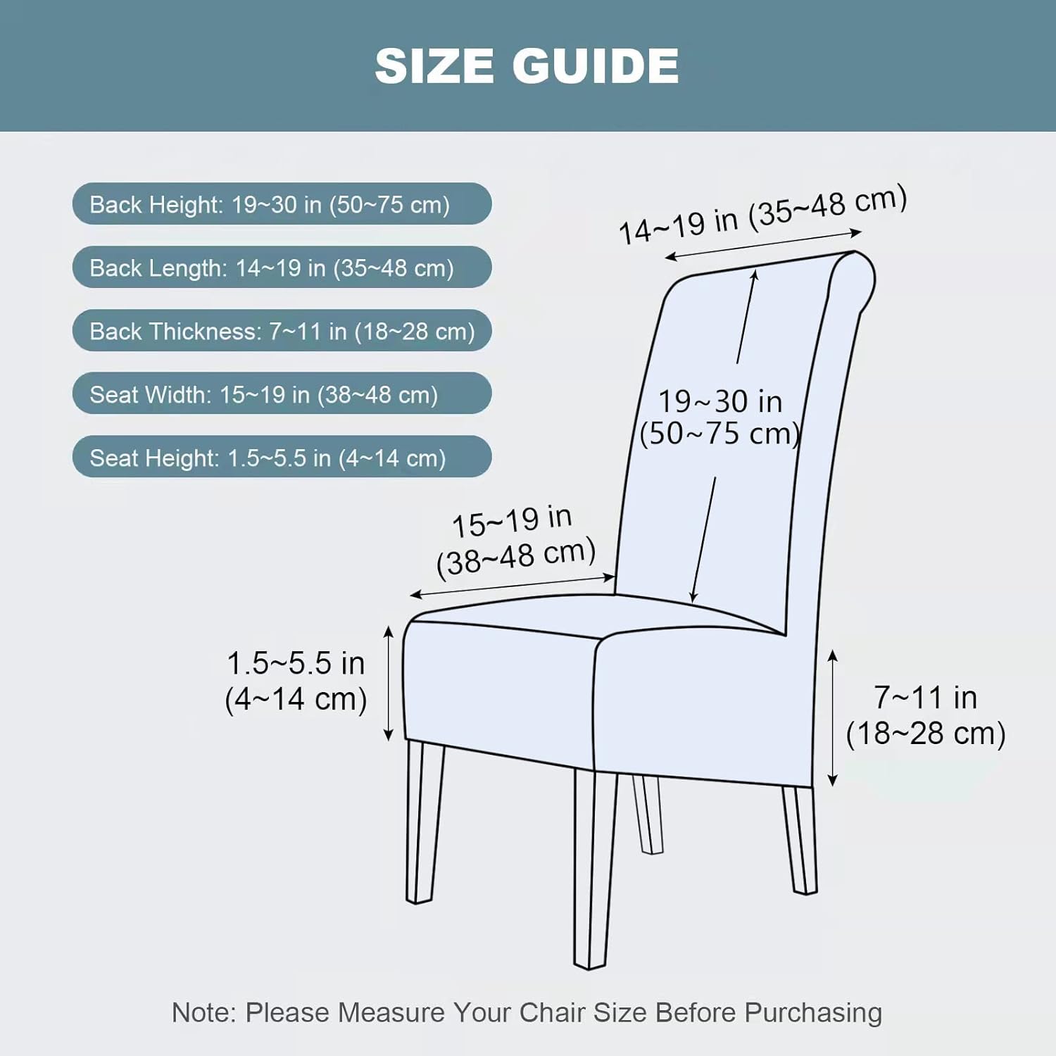 Thumbnail 2 de CMAKER Velvet Dining Chair Covers (Dark Green) – Stretch Large High Back Slipcovers, Washable Set of 6