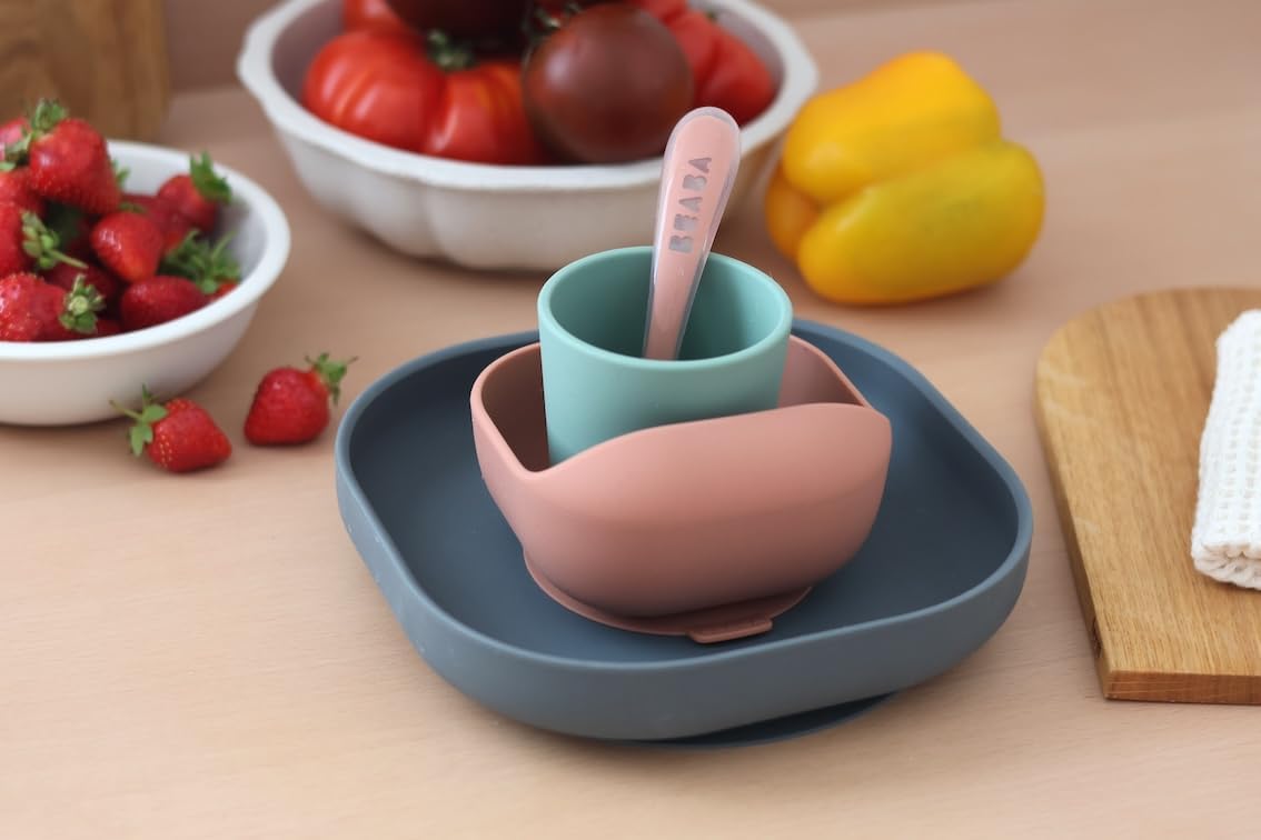 Thumbnail 2 de Béaba Set Vaisselle Silicone – 4 pièces (Assiette, Bol, Verre, Cuillère) avec ventouse