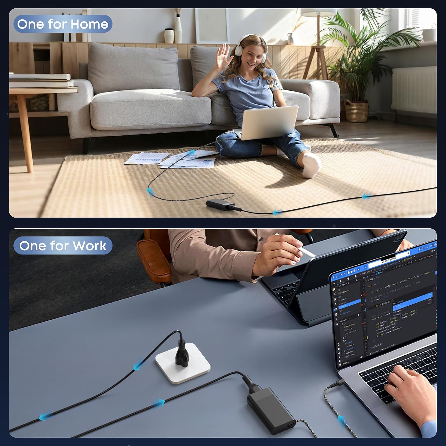 Detalle 2 de EWAMESIT USB-C laptop charger 65 W
