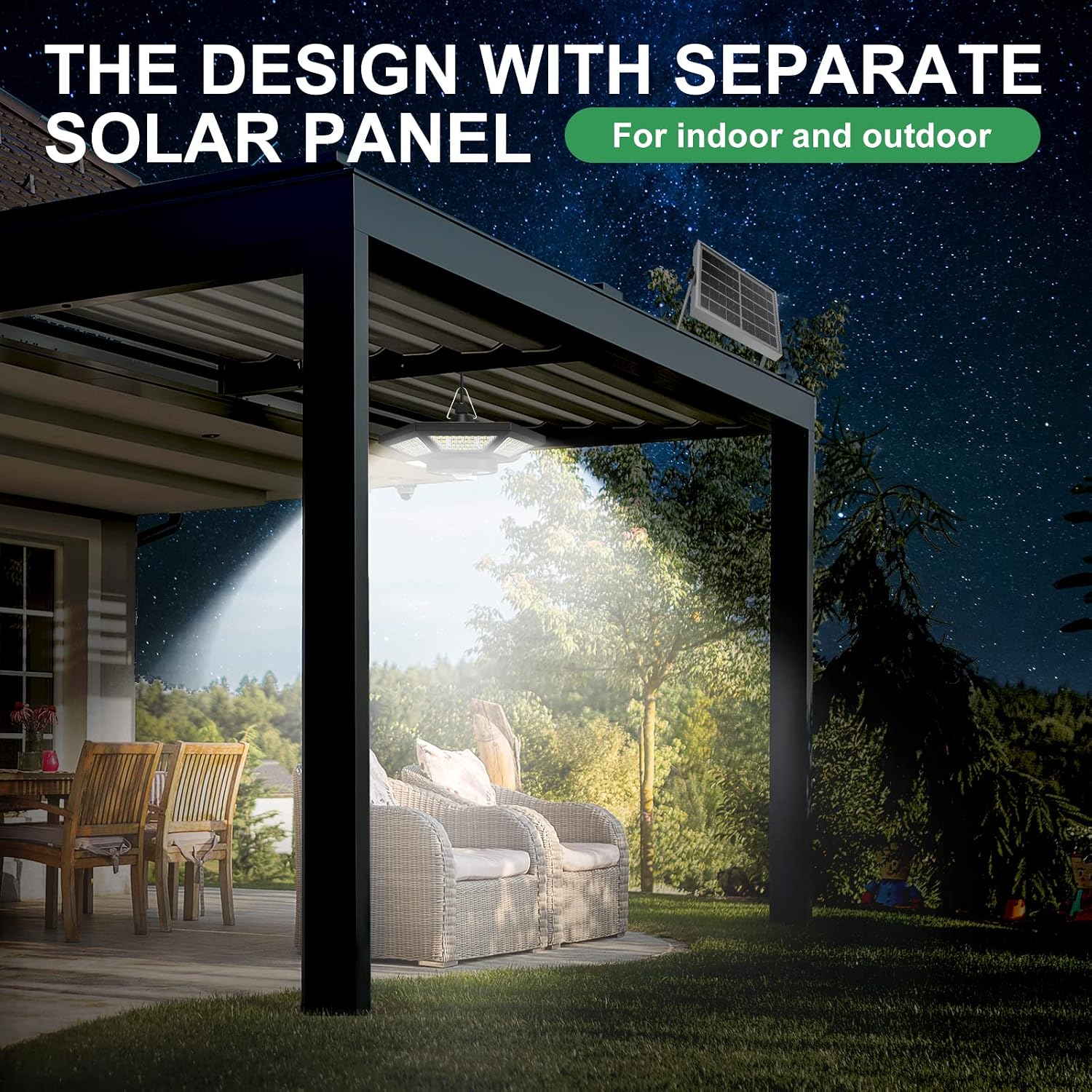 Detalle 2 de ICOFRU SPT-S01 Solar Pendant Light, 5 Modes, Motion Sensor and Remote