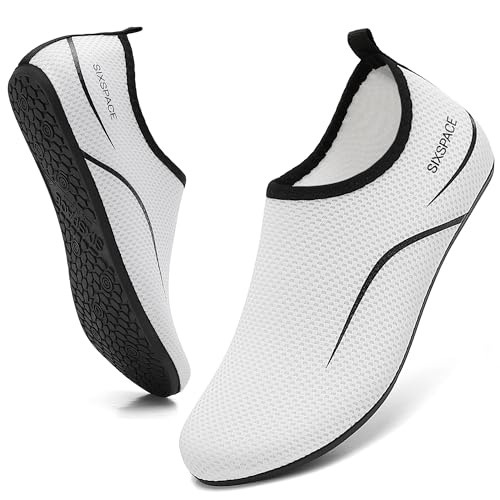 Thumbnail 6 de Sixspace Badeschuhe Damen/Herren Wasserschuhe mit rutschfester Sohle – Weiß, EU 39