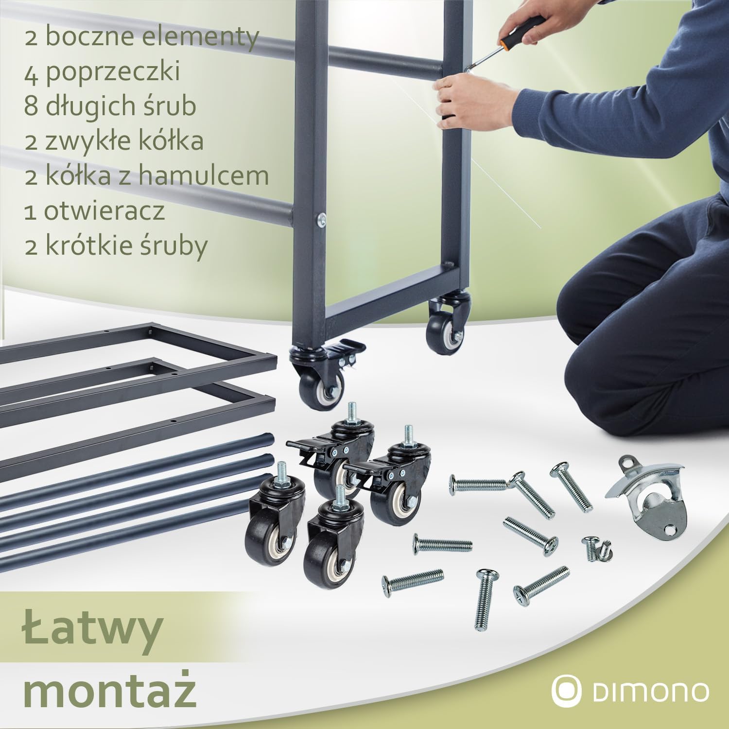 Detalle 2 de Dimono 258025401014 – regał na 6 skrzynek z napojami na kółkach