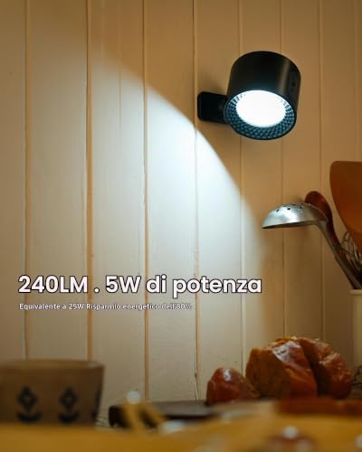 Detalle 1 de LuminexDesigns Set 2 applique LED RGB senza fili con telecomando, 240 lumen