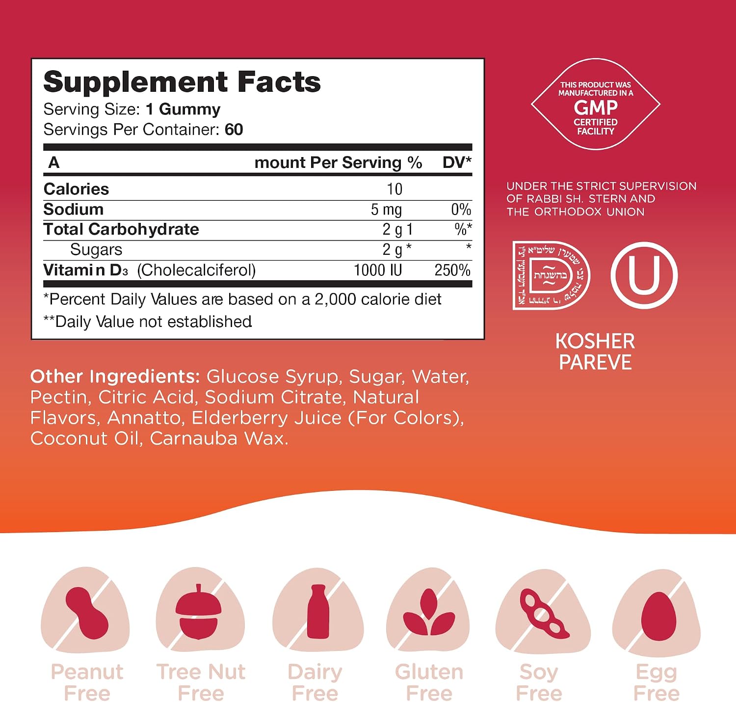 Detalle de Zahler Vitamin D3 Gummies, 60 Count