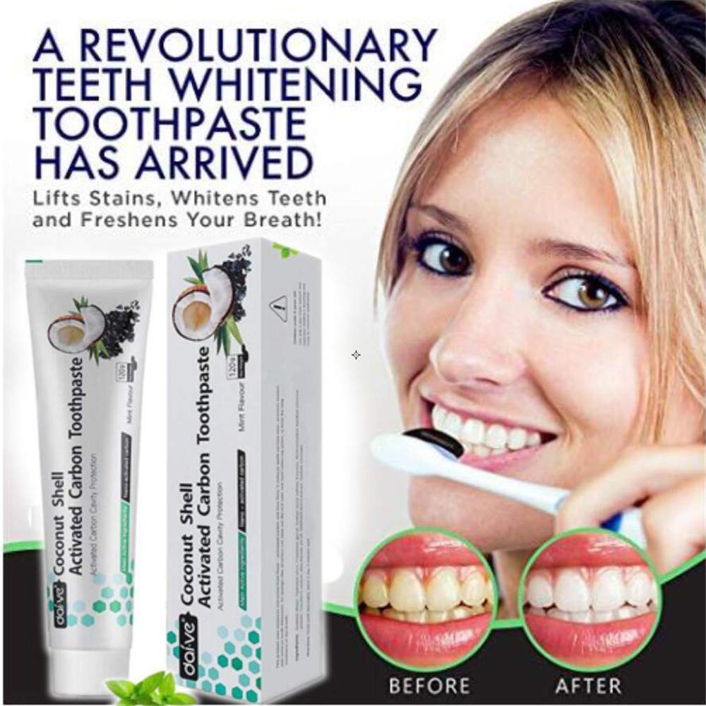 Thumbnail 1 de Aktivkohle-Zahnpasta Kokos (2 Packs) – fluoridfrei, natürliche Whitening-Pflege für empfindliche Zähne