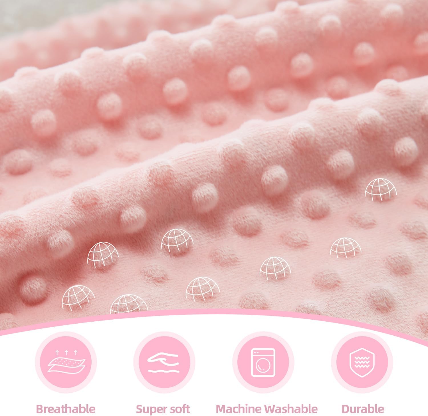 Thumbnail 3 de JORNH Super Soft Baby Cot Blanket for Newborns (75 x 100cm) with Dotted Fleece Backing