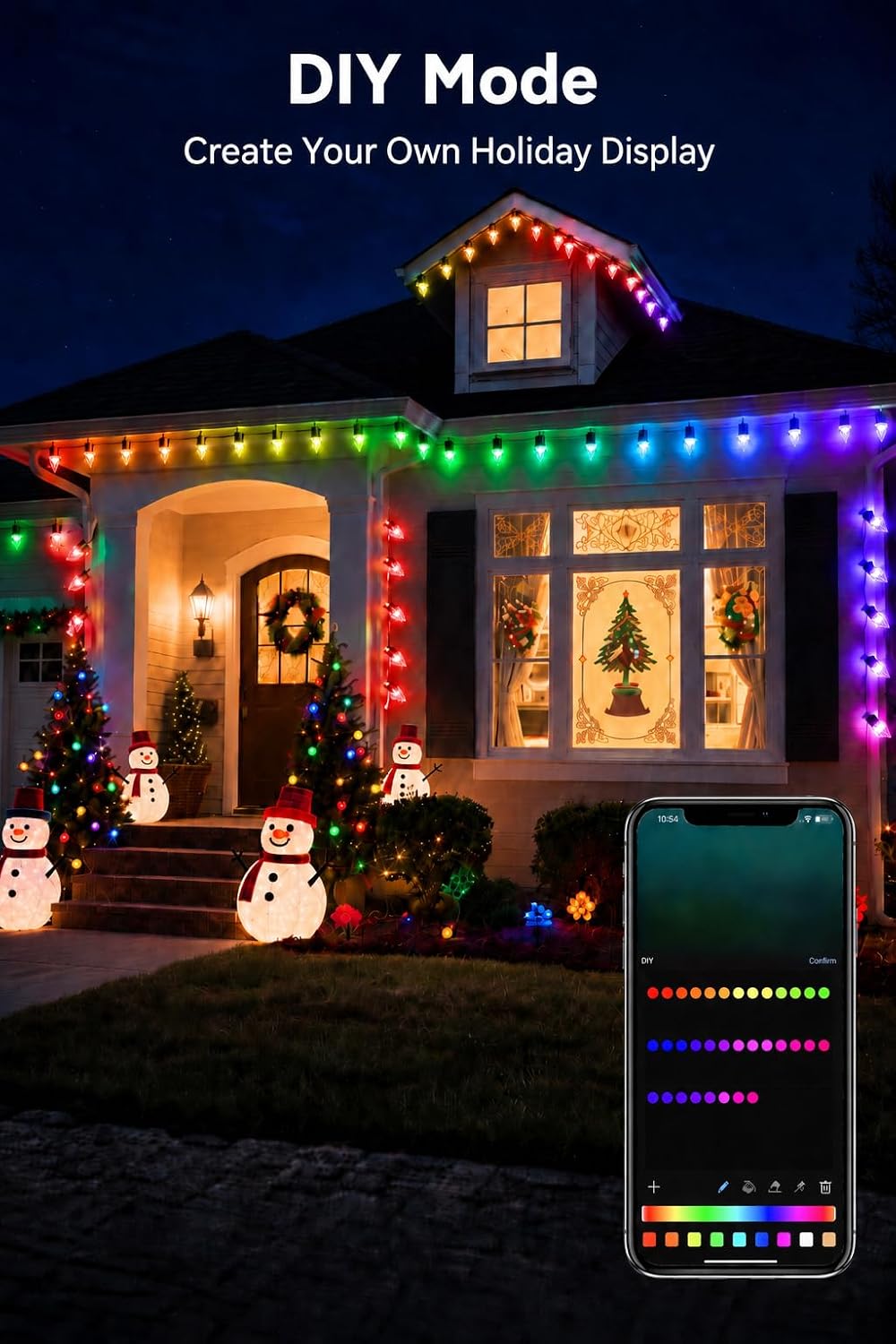 Thumbnail 1 de HIITEN 99FT Smart C9 Christmas Lights, RGB Outdoor String Lights with App Control
