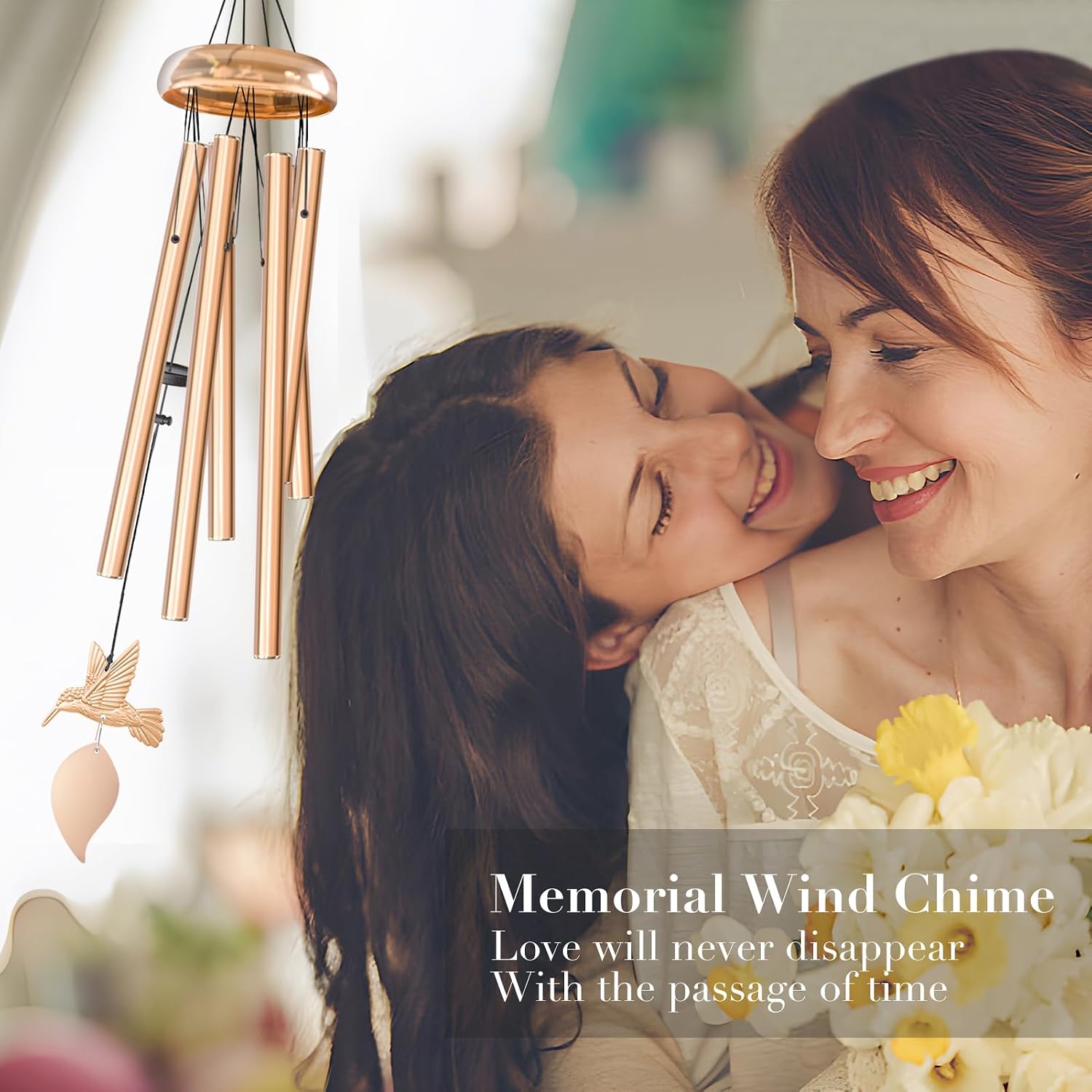 Detalle 2 de Synhonty 01 Hummingbird Memorial Wind Chimes, Anodized Aluminum