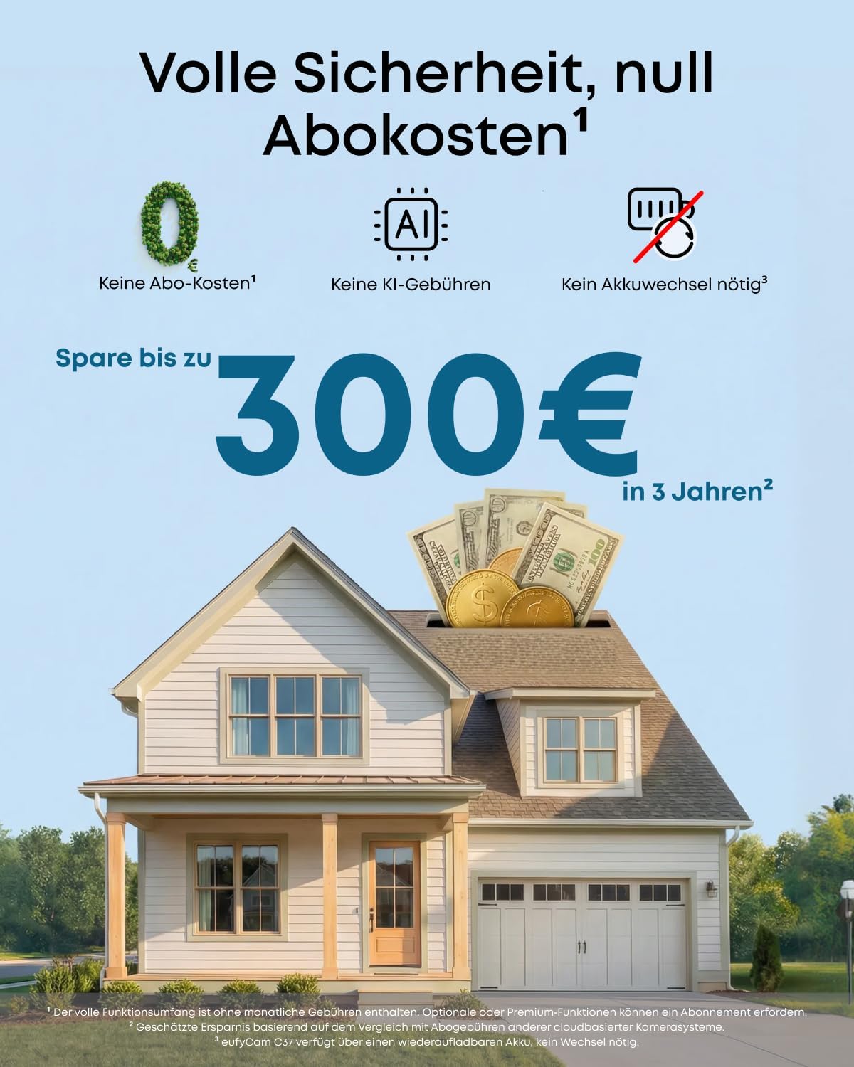 Thumbnail 4 de eufy Security eufyCam C37: kabellose 2K Outdoor-Überwachungskamera mit 360° KI-Tracking, Solar & Gesichtserkennung