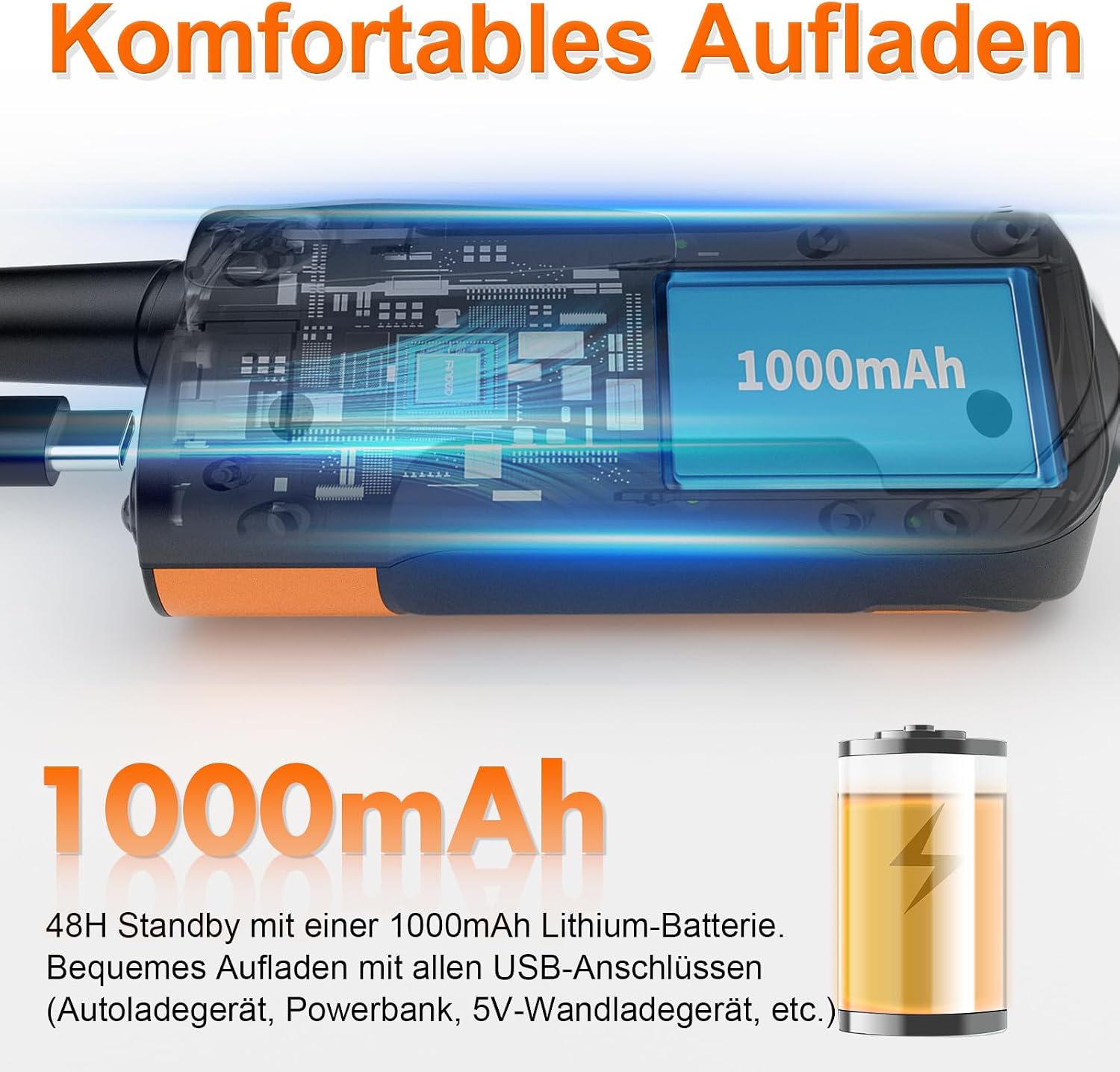 Detalle de AWANFI Walkie Talkie Kinder-Set: Wiederaufladbar, VOX, Taschenlampe und 3-km-Reichweite