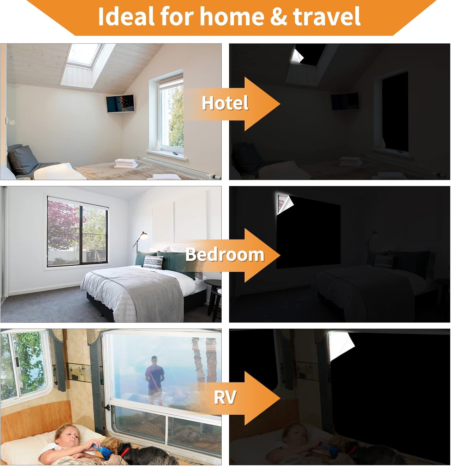 Thumbnail 5 de BRO Blackout Blind 200 x 150 cm: portable, no-drill blackout solution for bedrooms and travel