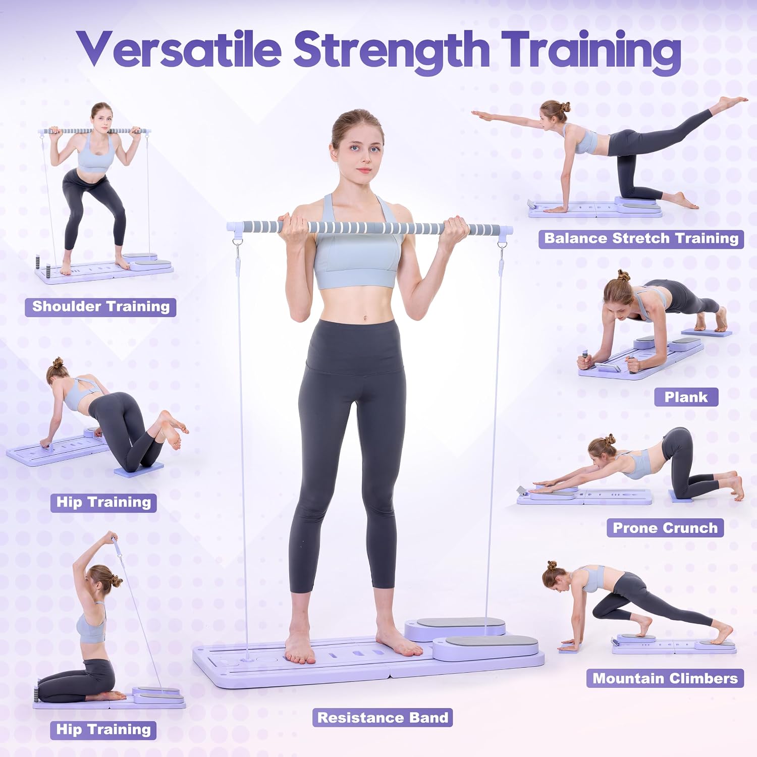 Detalle de CroyVine Pilates Board–Pilates Reformer Board (portable home Pilates kit) for core, abs, and full-body training