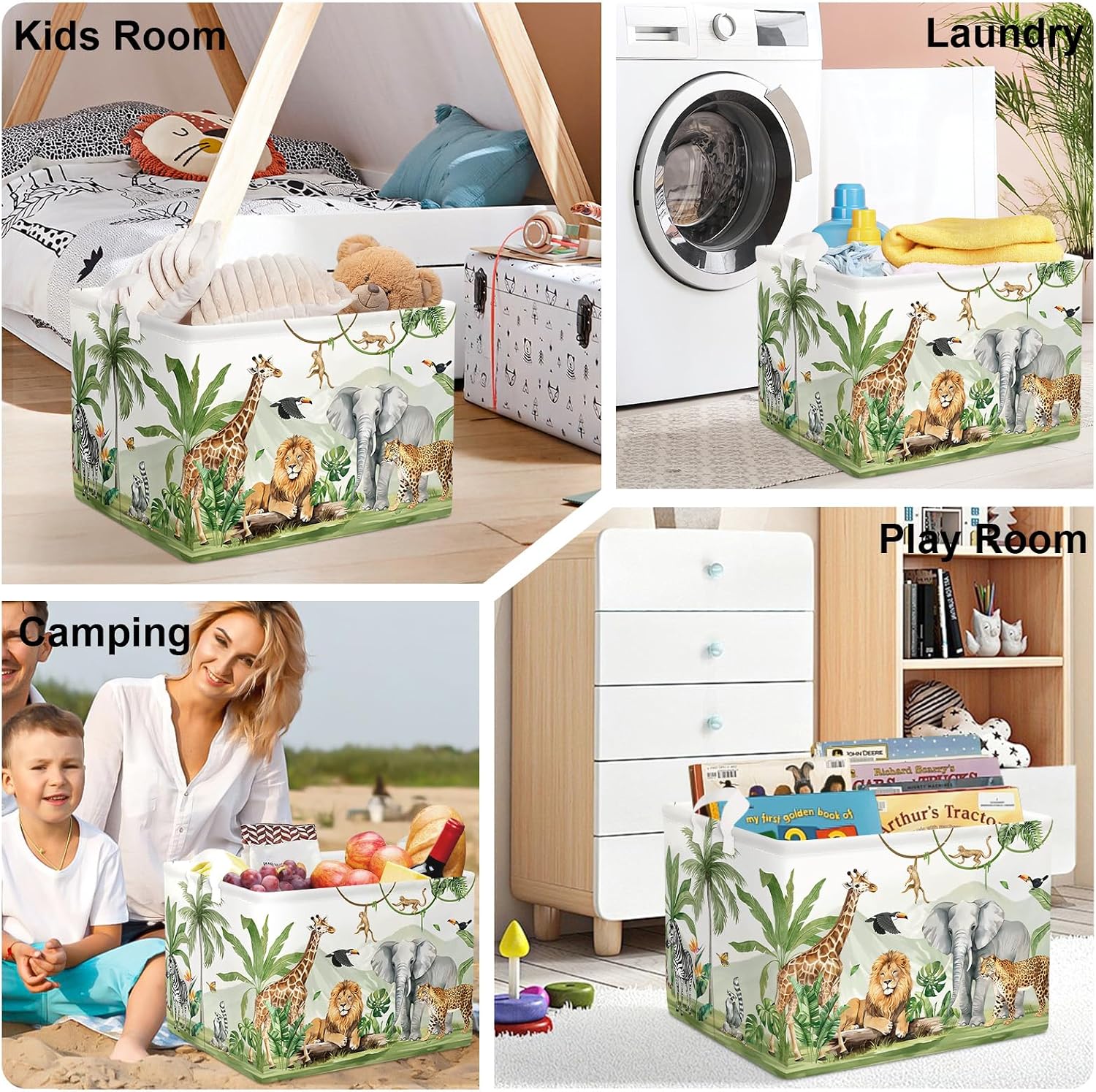 Thumbnail 6 de HUUMONSS Safari Animals 36L laundry hamper