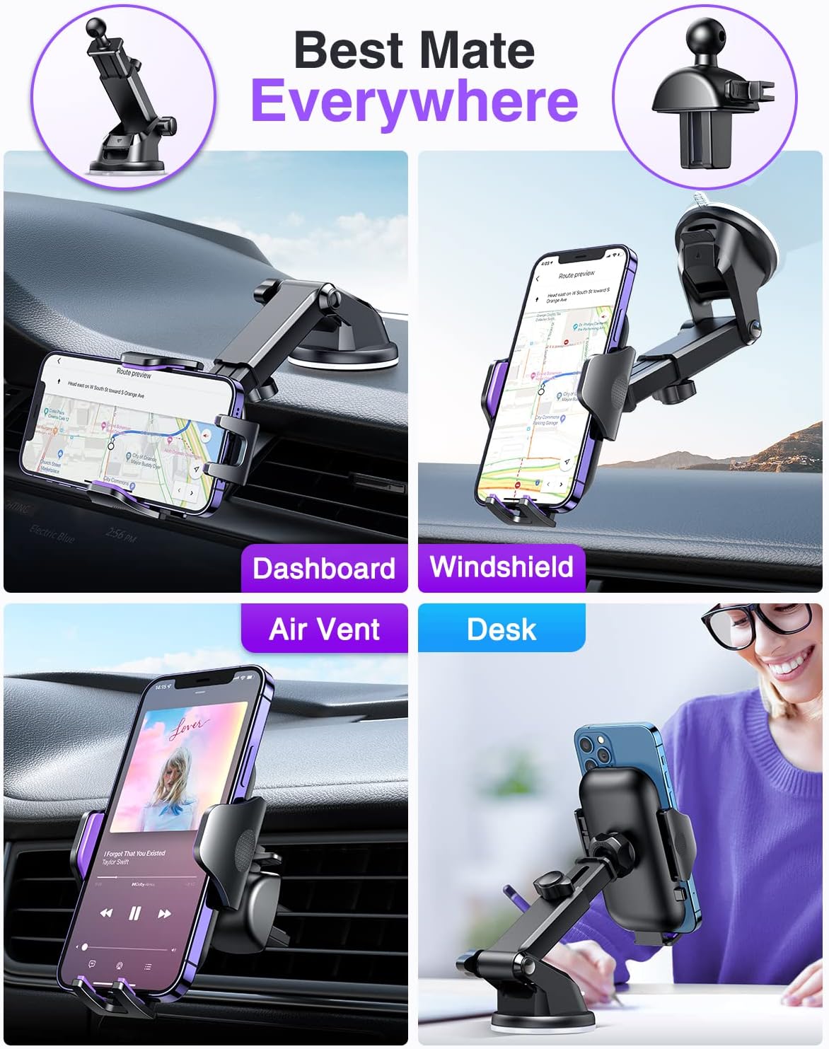Thumbnail 1 de VANMASS Handyhalter Auto 2026, lila 3 in 1