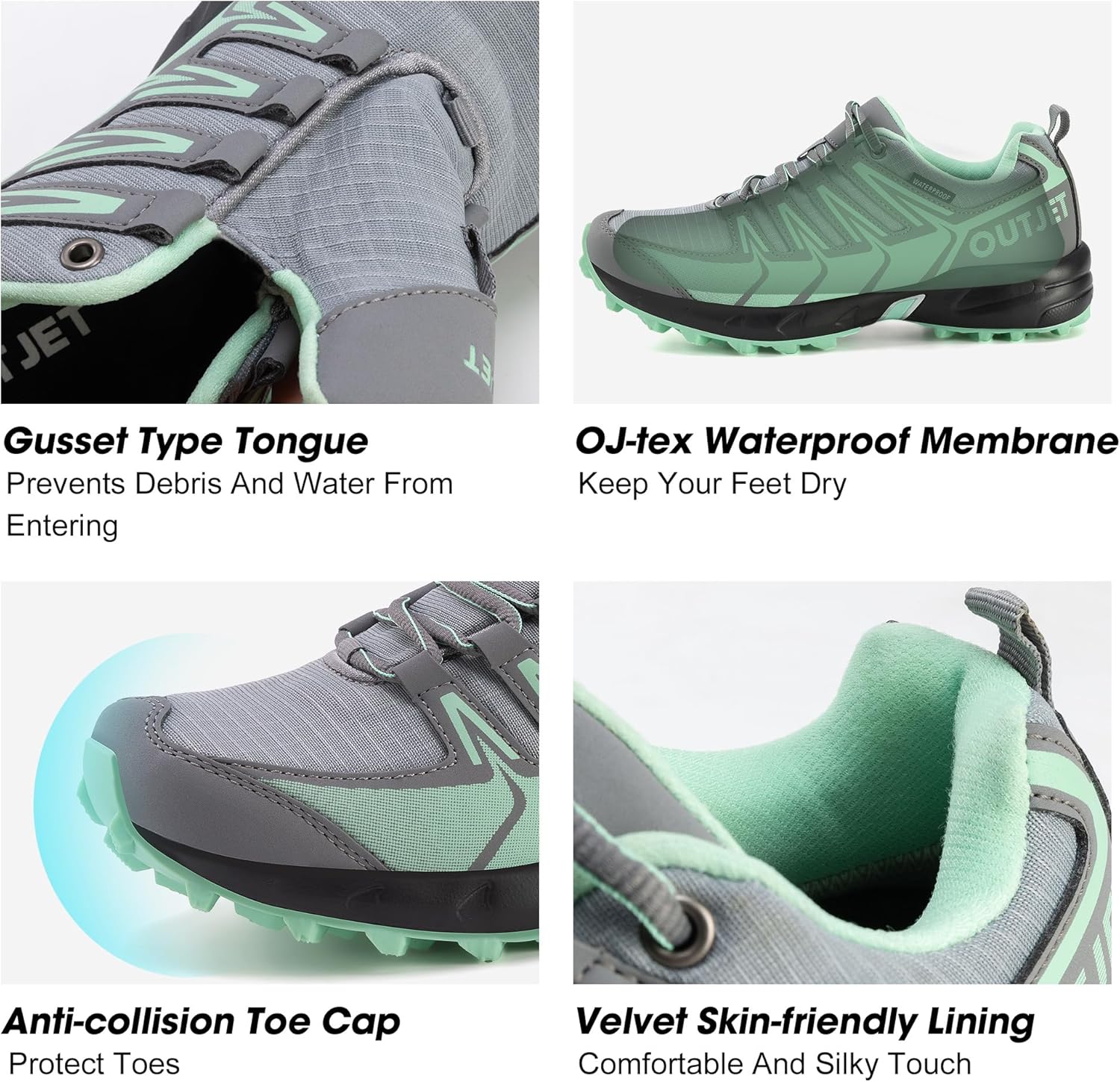 Thumbnail 3 de OUTJET Women's Waterproof Hiking Shoes: Lightweight, Non-Slip Waterproof Boots