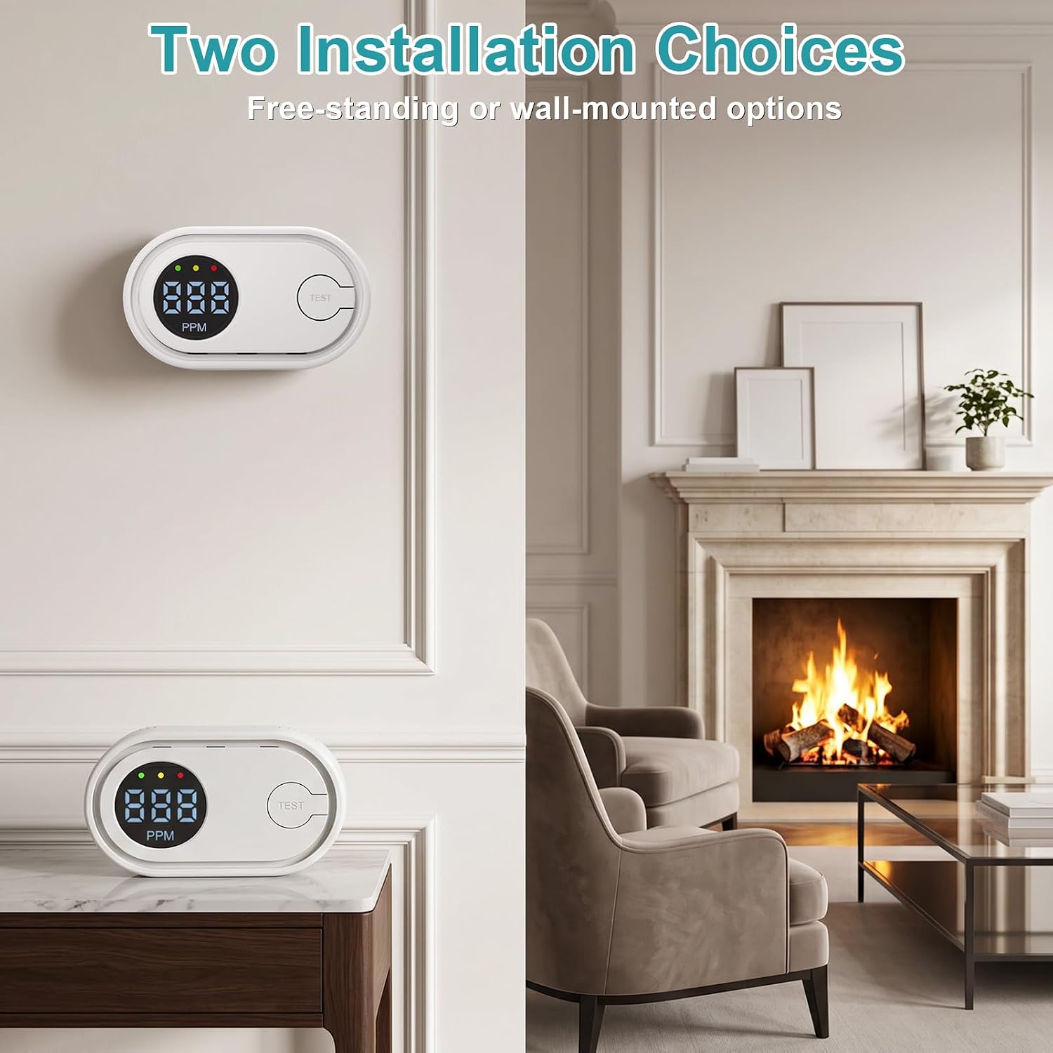 Thumbnail 3 de Carbon Monoxide Detector, Battery Powered CO Alarm with LED Digital Display
