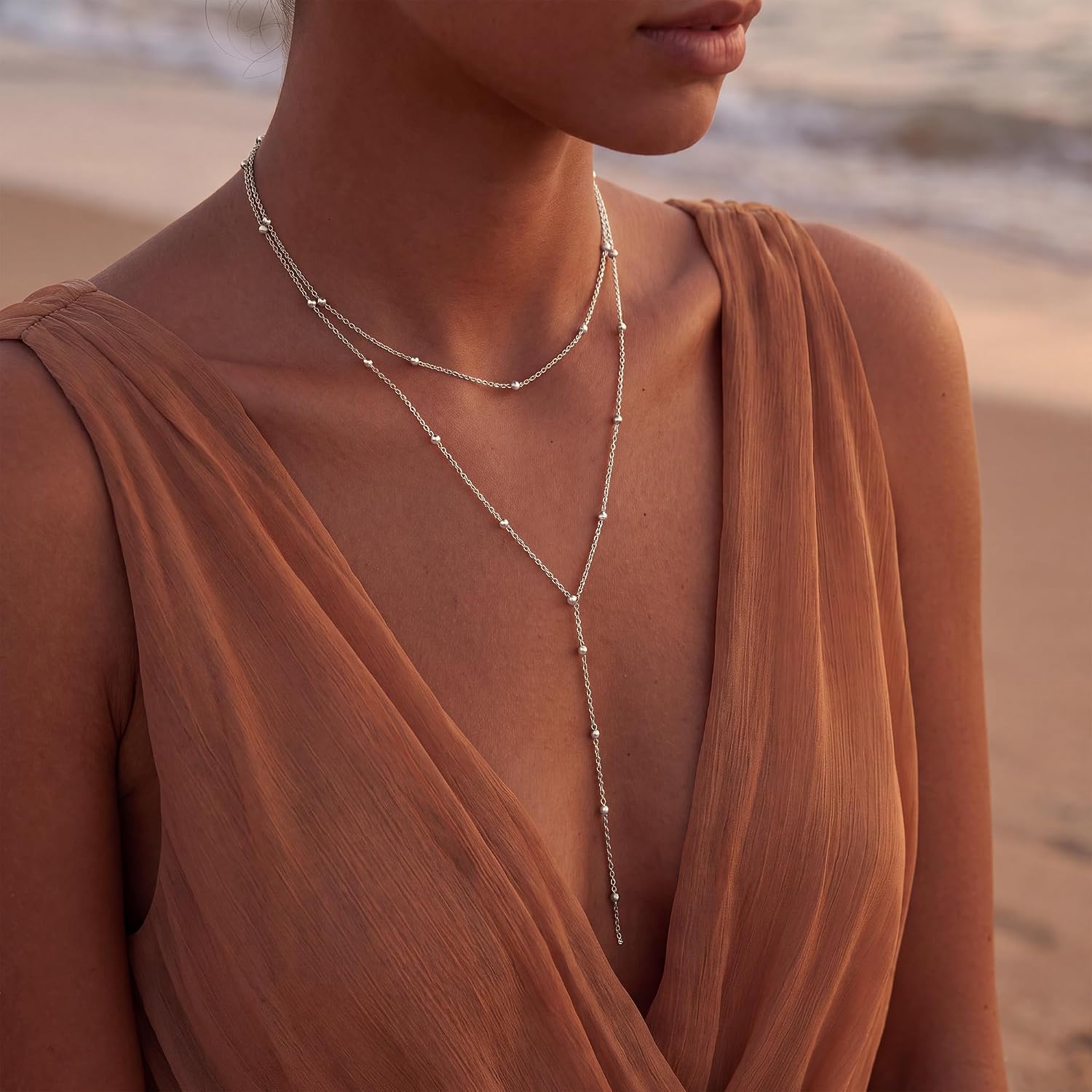 Detalle de uniqtrue Lariat Necklace, Silver-Plated