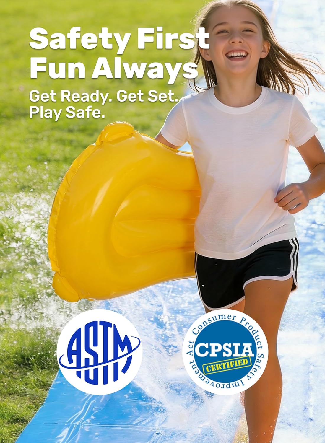 Thumbnail 5 de Sloosh Triple Water Slide with 3 BodyBoards (22.5FT) — Lawn Splash Pad Slip & Sprinkler Toy