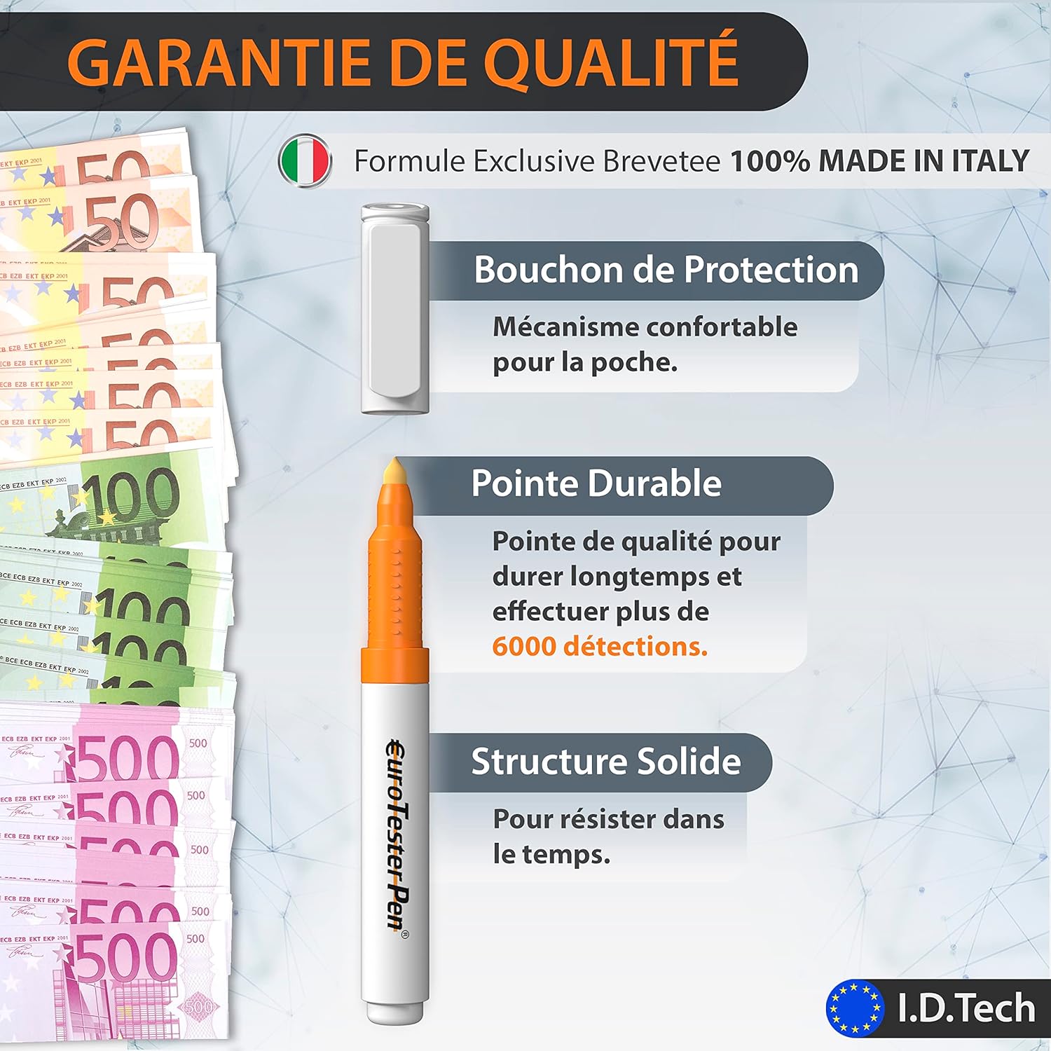 Thumbnail 4 de Euro Tester Pen – Stylo Detecteur Faux Billets, Vérificateur d’Authenticité Polyvalent