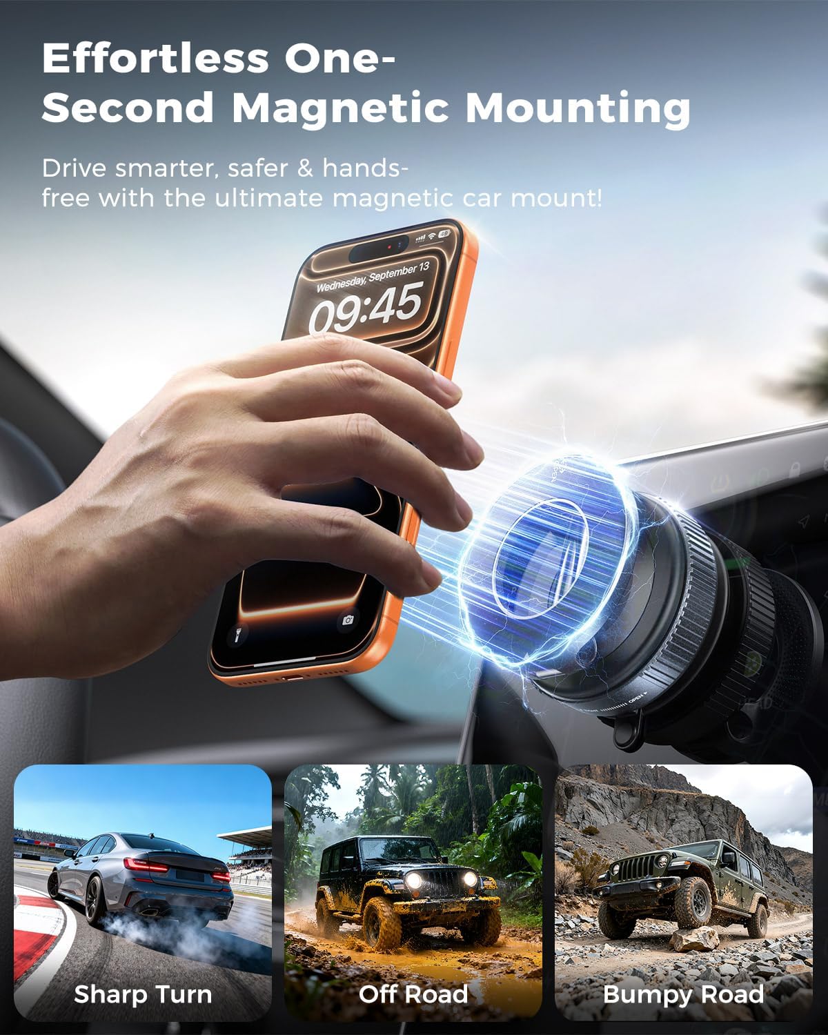 Thumbnail 6 de MRGLAS 2026 Upgraded Vacuum Magnetic Car Phone Holder with 360° Rotational Arm and 2800gf Magnets