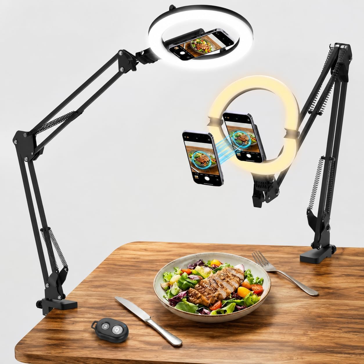 Detalle de Diyife Cordless 10" Ring Light with Tripod Stand, Magnetic Phone Holder & 5000mAh Battery