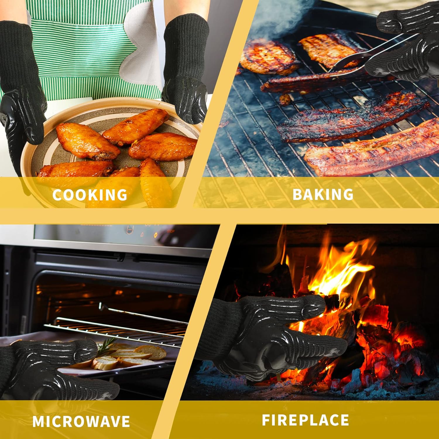 Detalle 1 de BBQ Gloves 1472°F heat resistant gloves