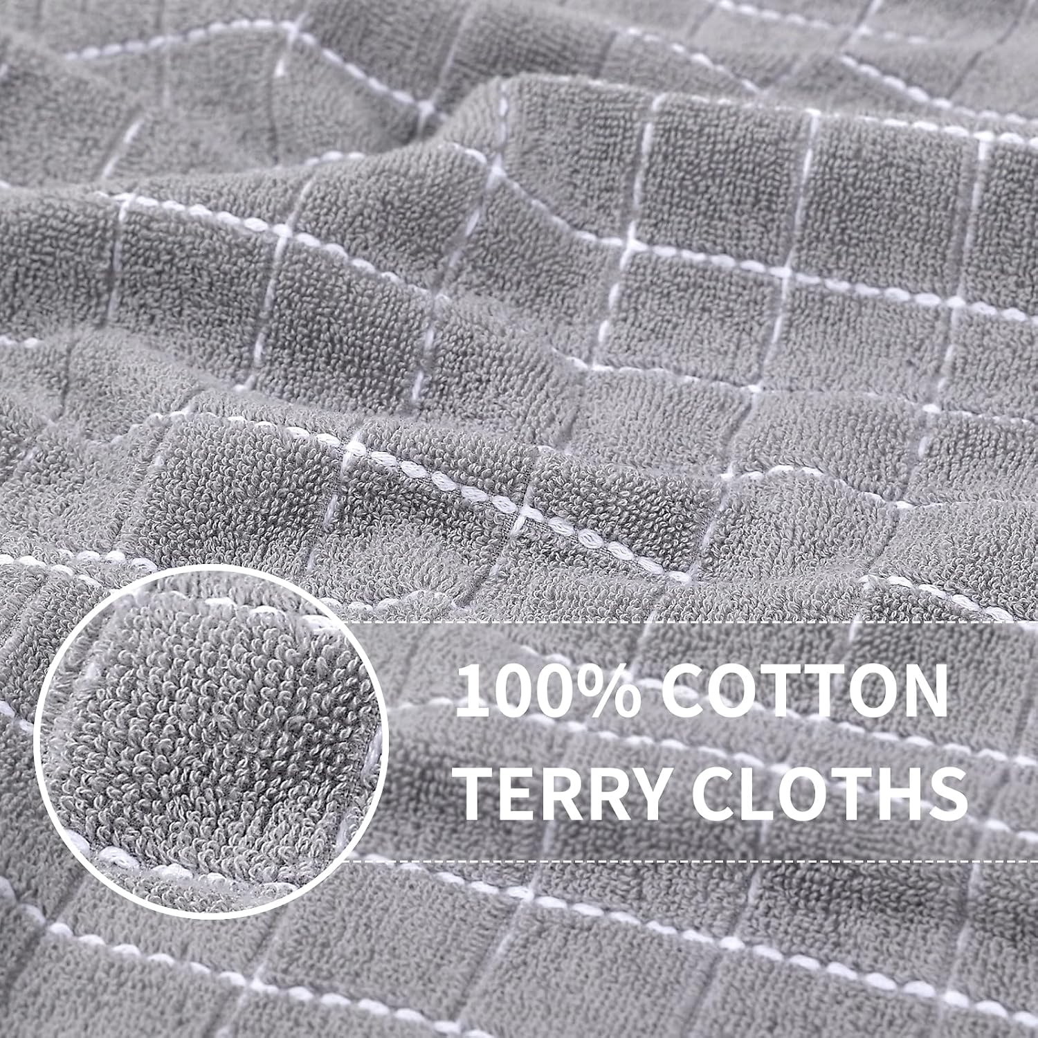 Detalle 2 de Homaxy 13 x 28 Cotton Terry Kitchen Towels, 4-Pack 🧻