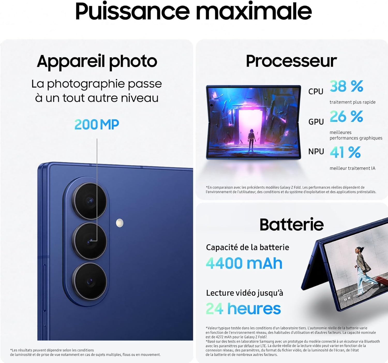 Thumbnail 6 de Samsung Galaxy Z Fold7 – Smartphone pliable 5G, 512 Go, Bleu Nuit (Version FR)