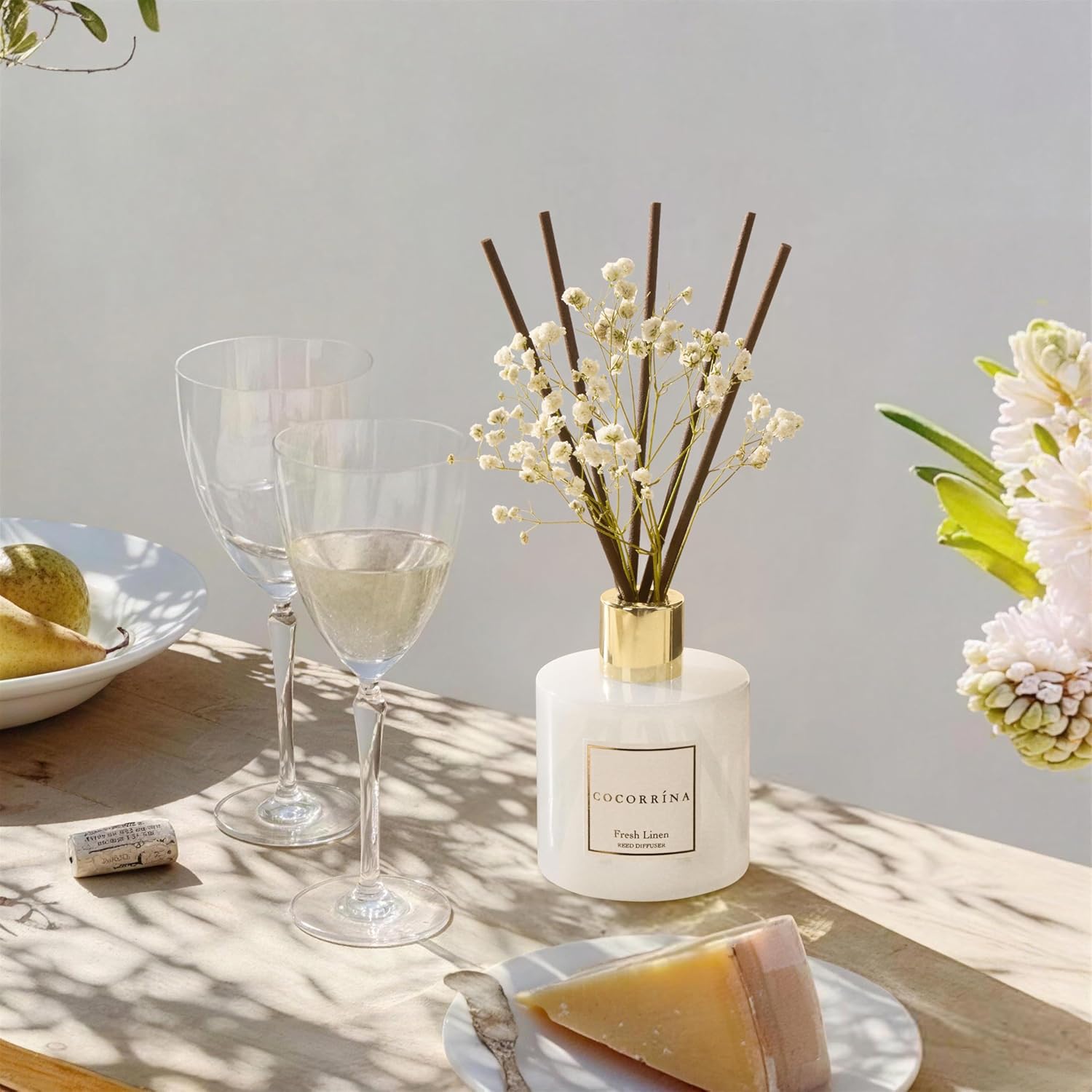 Thumbnail 4 de COCORRÍNA Raumduft Reed Diffuser Fresh Linen mit 8 Duftstäbchen (200 ml) – langanhaltender Duft für Zuhause & Bad