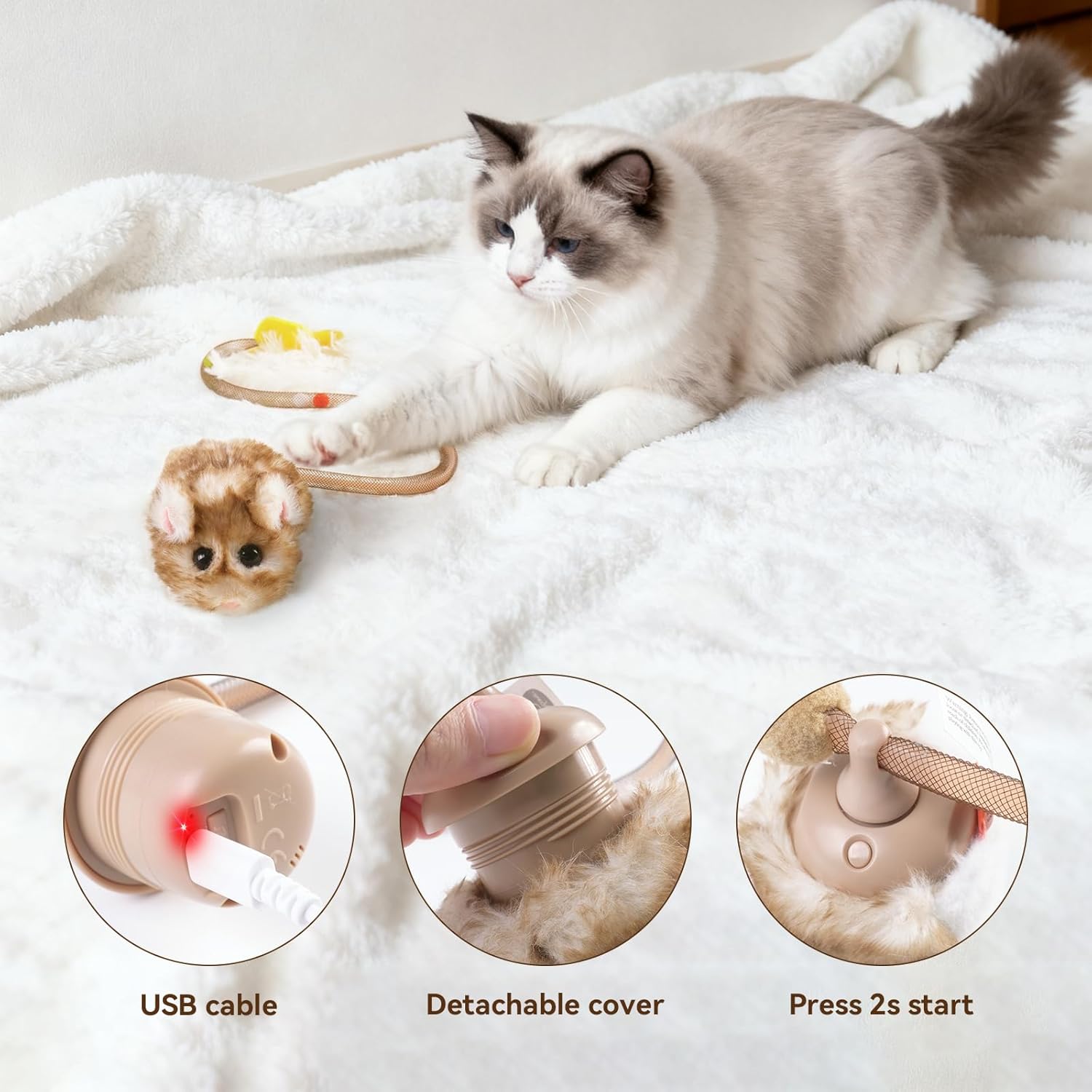 Thumbnail 5 de Migipaws Migimouse 360° rolling interactive cat toy 🐱