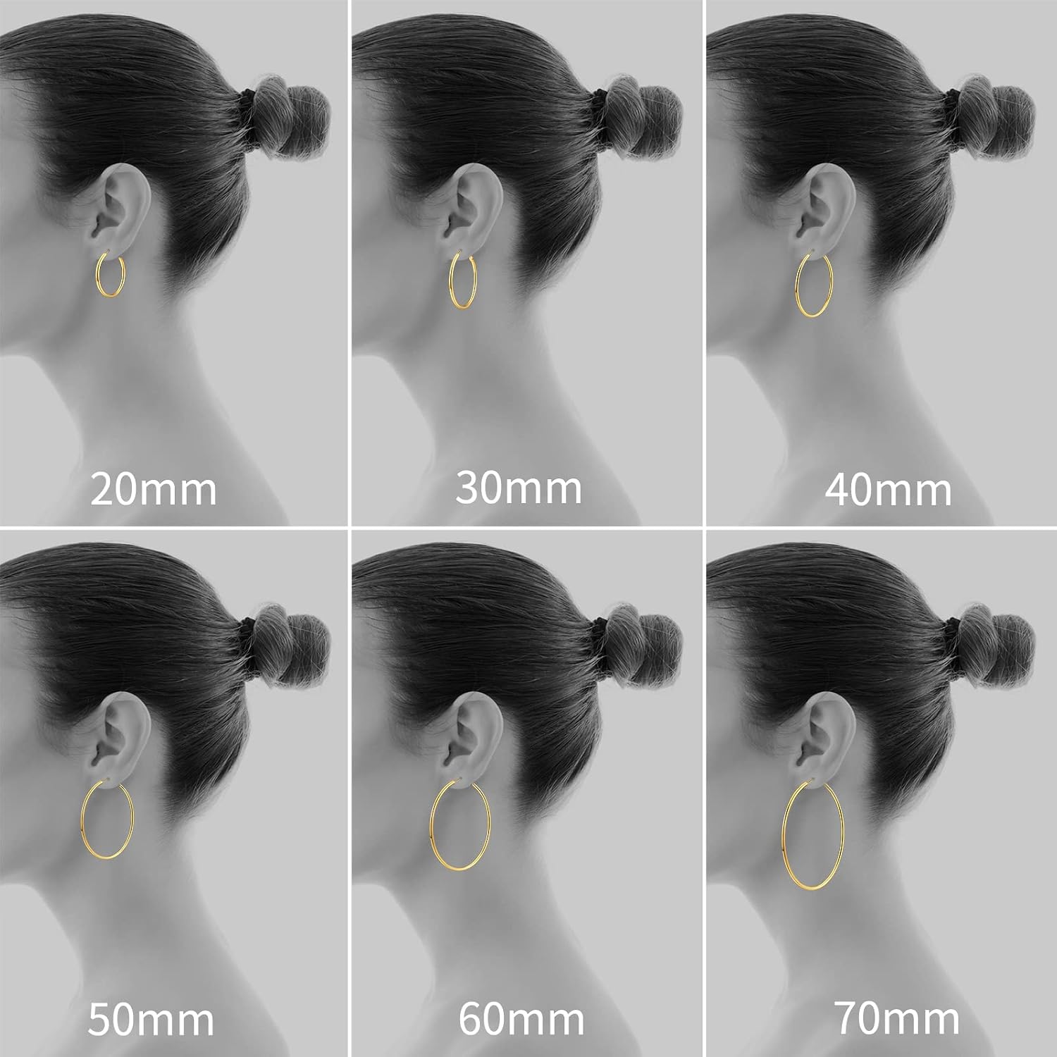 Detalle 2 de Gacimy Gold Hoop Earrings 2.4 in