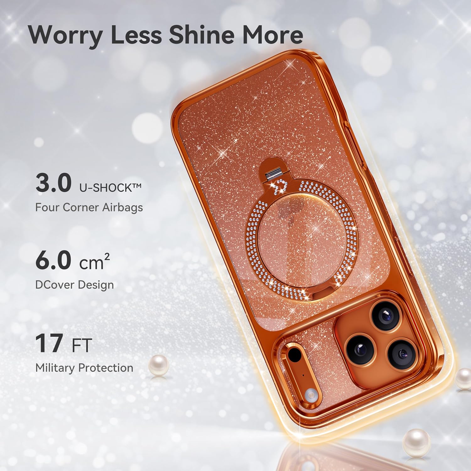 Thumbnail 6 de CASEKOO Cosmic Orange Swarovski iPhone 17 Pro Max 17FT drop protection