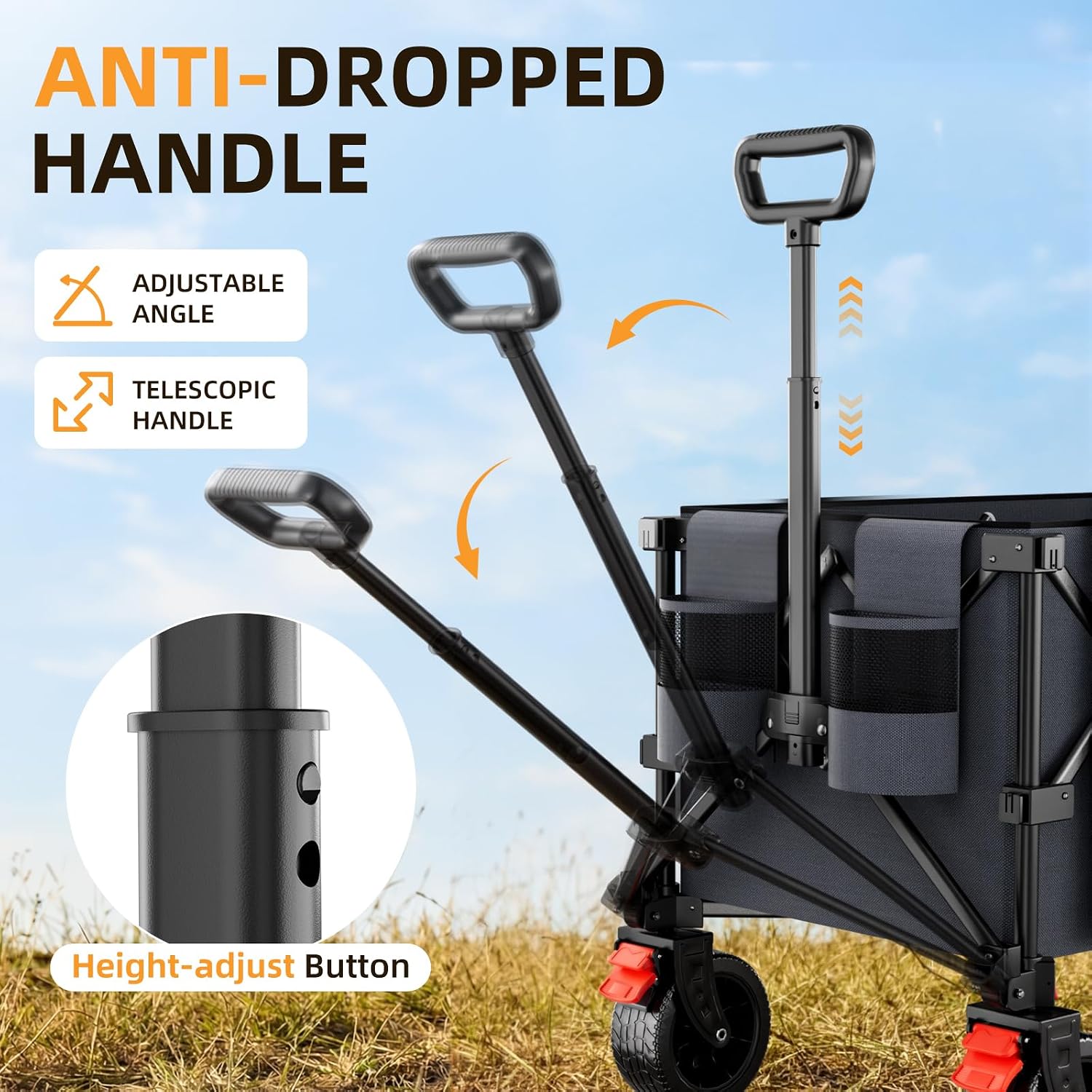 Thumbnail 6 de Strolking 220L Collapsible Wagon Cart, 440 lb Capacity, 15 lb, All-Terrain Wheels
