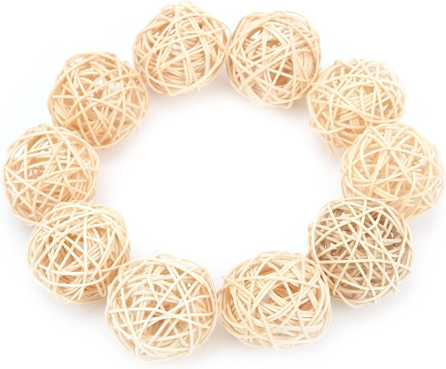 Hztyyier 10Pcs Rattan Balls for Paro t Parakeet Budgie Cockatoo – Natural Chewing Toys
