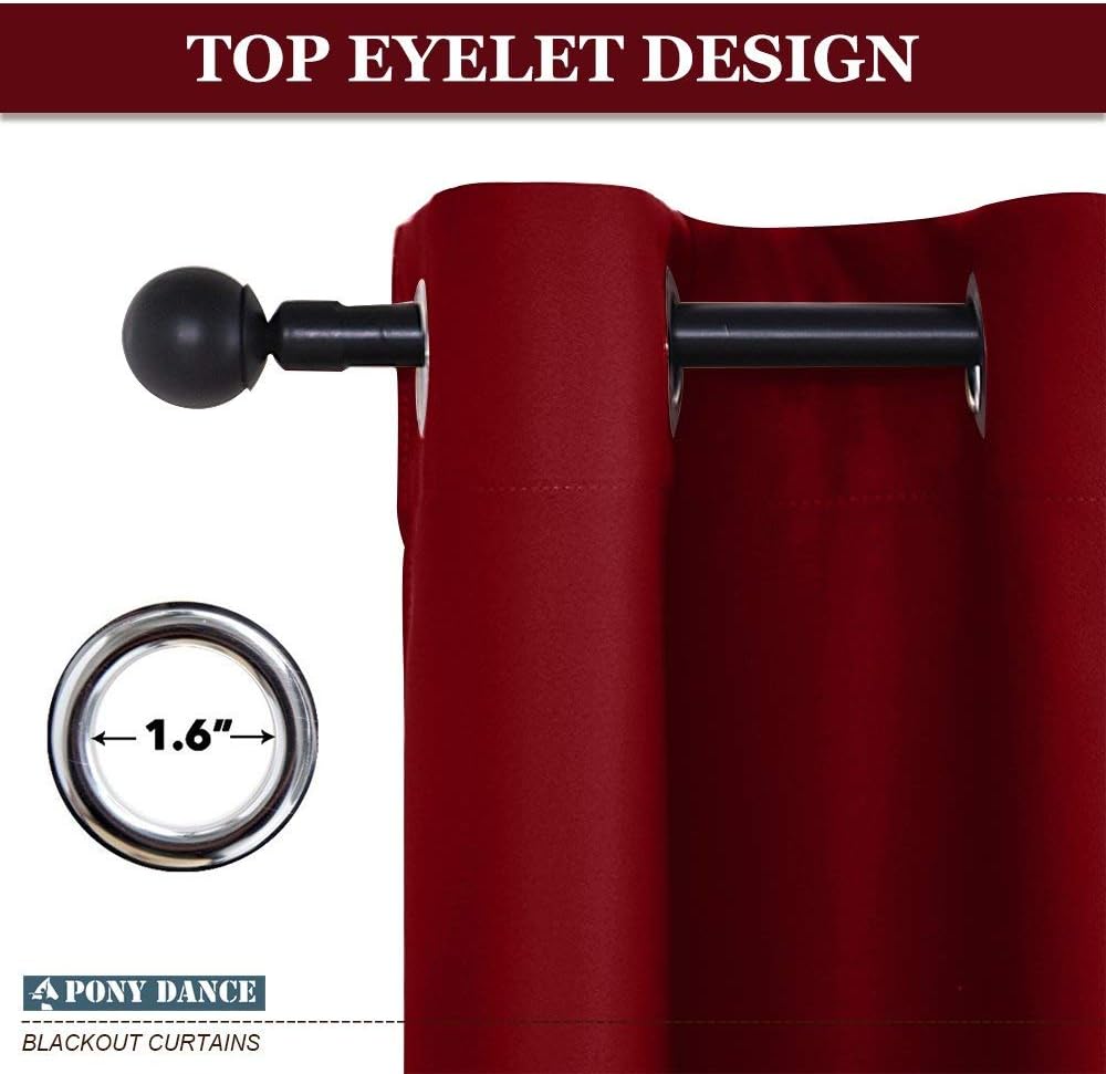 Thumbnail 6 de PONY DANCE Blackout Room Divider Curtain in Red (80 x 84 inches) – Heat‑Saving, Noise-Reducing Door Panel