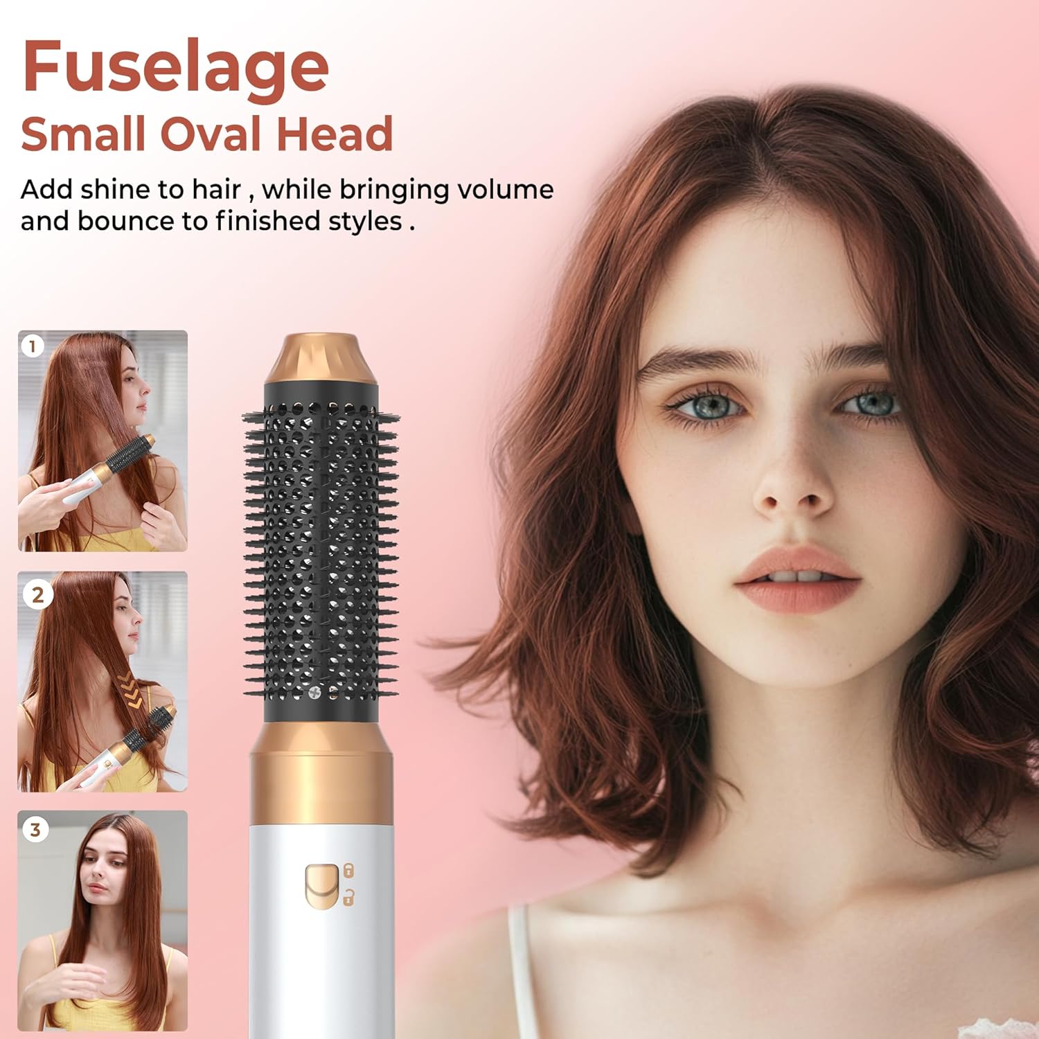 Detalle de MogaWave Airbrush Hair Styler 6 in 1 Magic Styler Pro – 360° Auto Curler & Dryer for All Hair Types