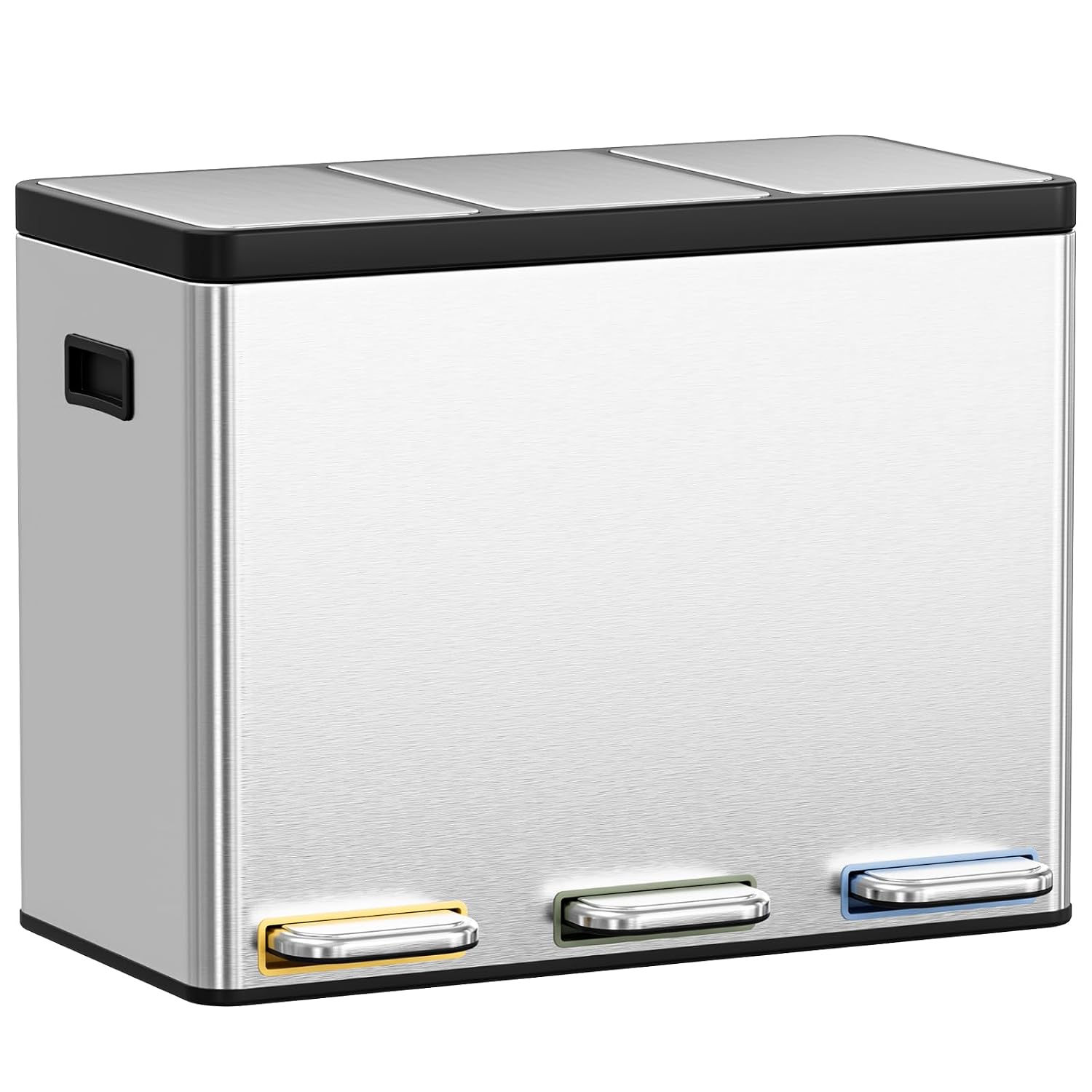 Detalle de Clevich 45LSC selectief sorteersysteem, 3 x 15 liter, zilver staal