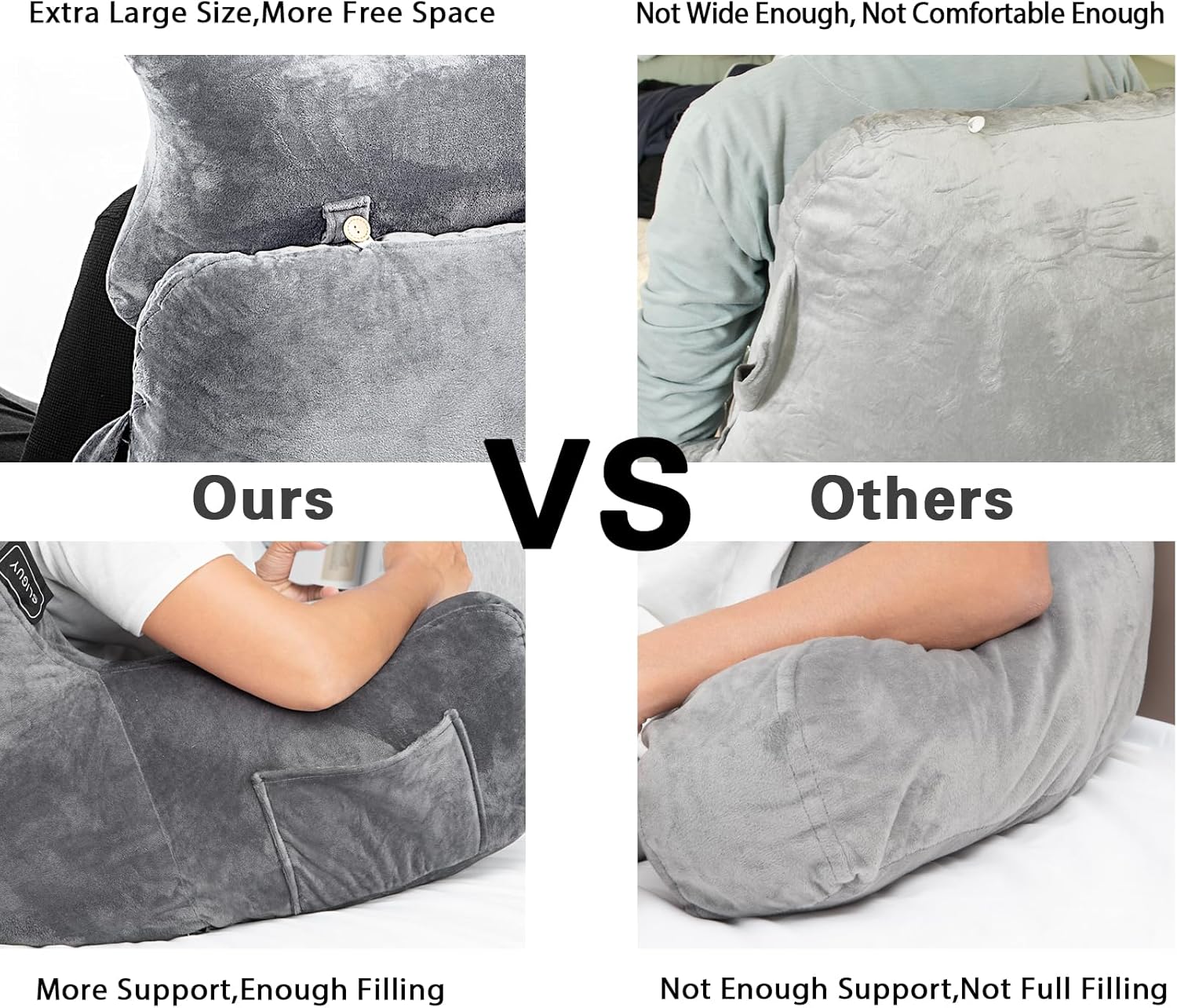 Thumbnail 2 de SLIGUY Reading Pillow for Bed and Couch – Back Support with Pockets