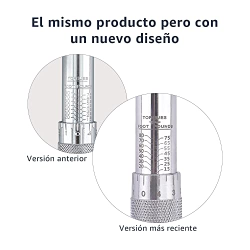 Detalle 2 de Amazon Basics Llave Dinamométrica Drive Click 3/8" 20-108 Nm