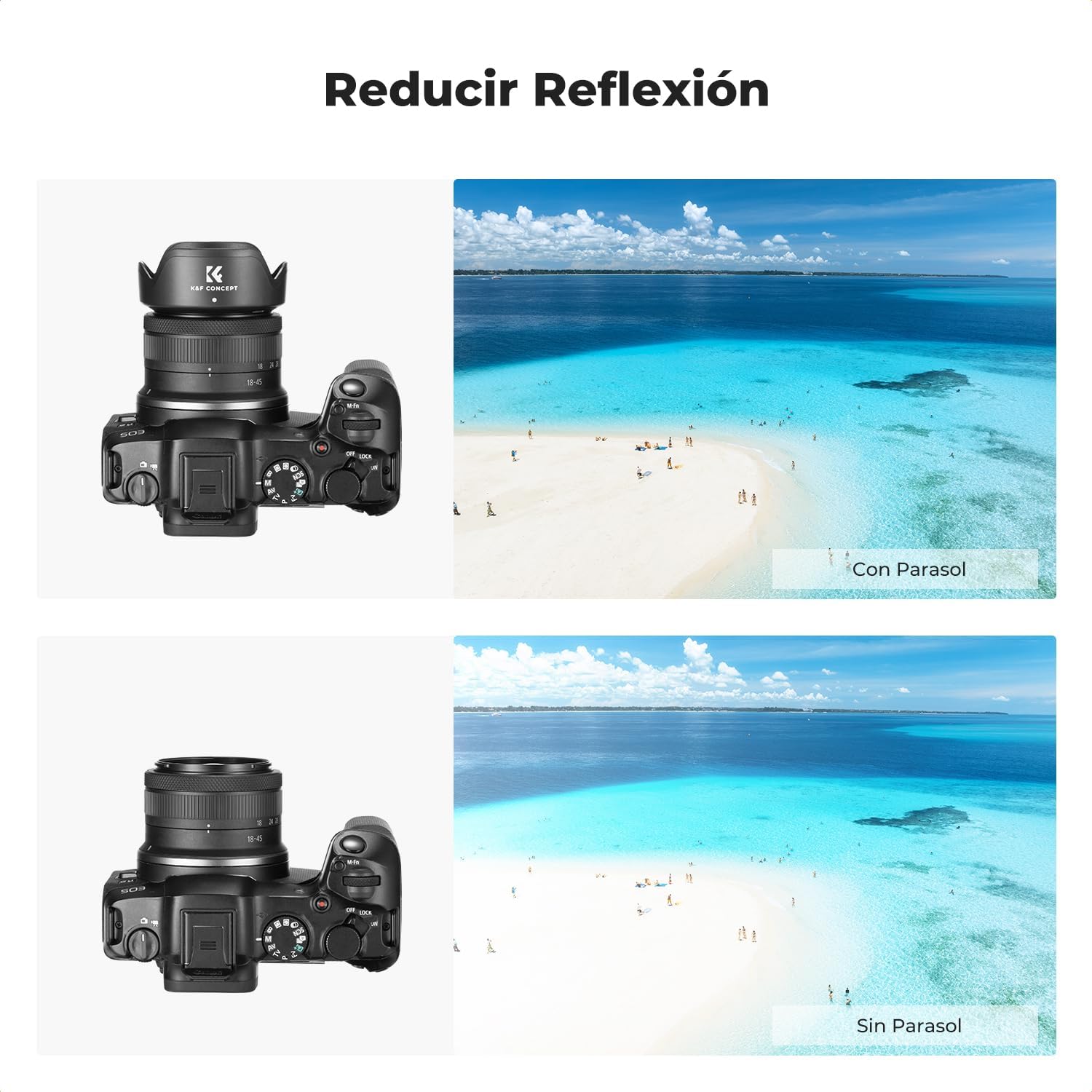 Thumbnail 5 de K&F Concept EW53 parasol reversible para Canon 49 mm