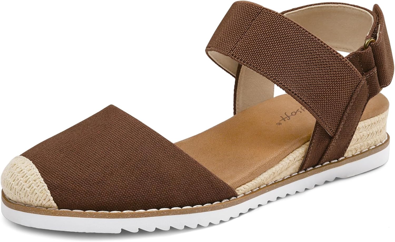 Thumbnail 6 de mysoft Women's Low Wedge Sandals with Comfortable Closed Toe, Elastic Ankle Strap, and Slip-On Ease