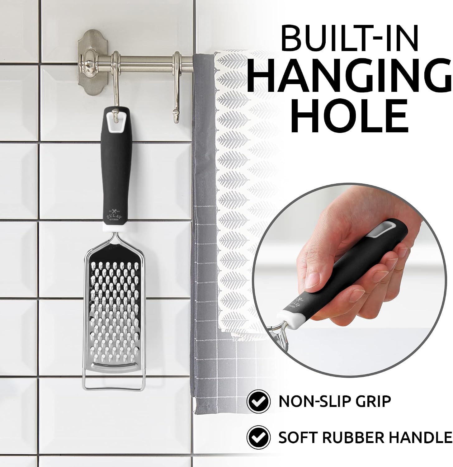 Detalle 1 de Zulay Kitchen Handheld Grater Stainless Steel