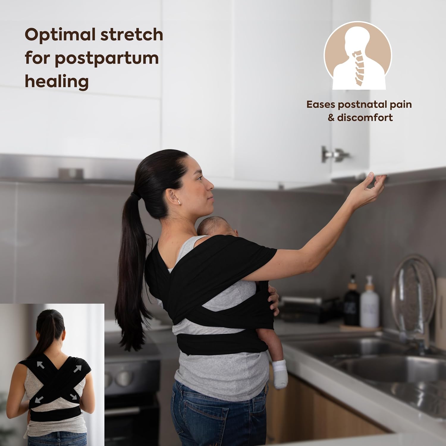 Detalle 2 de ELDOMA Baby Wrap Carrier 7–35 lbs baby carrier