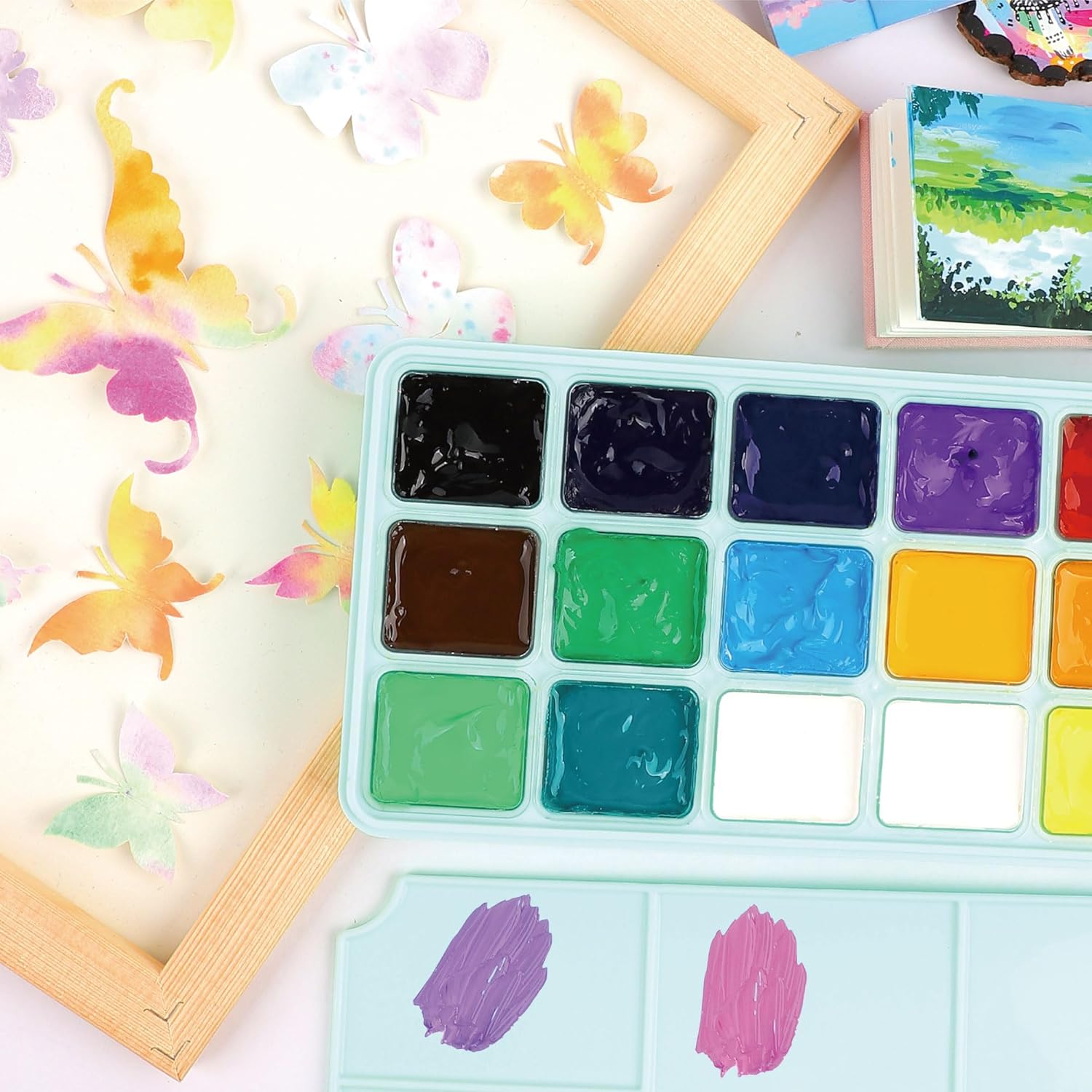 Thumbnail 4 de HIMI Kit de Gouache 18 Couleurs 30 ml – Étui portable et tasse de gelée, non toxique