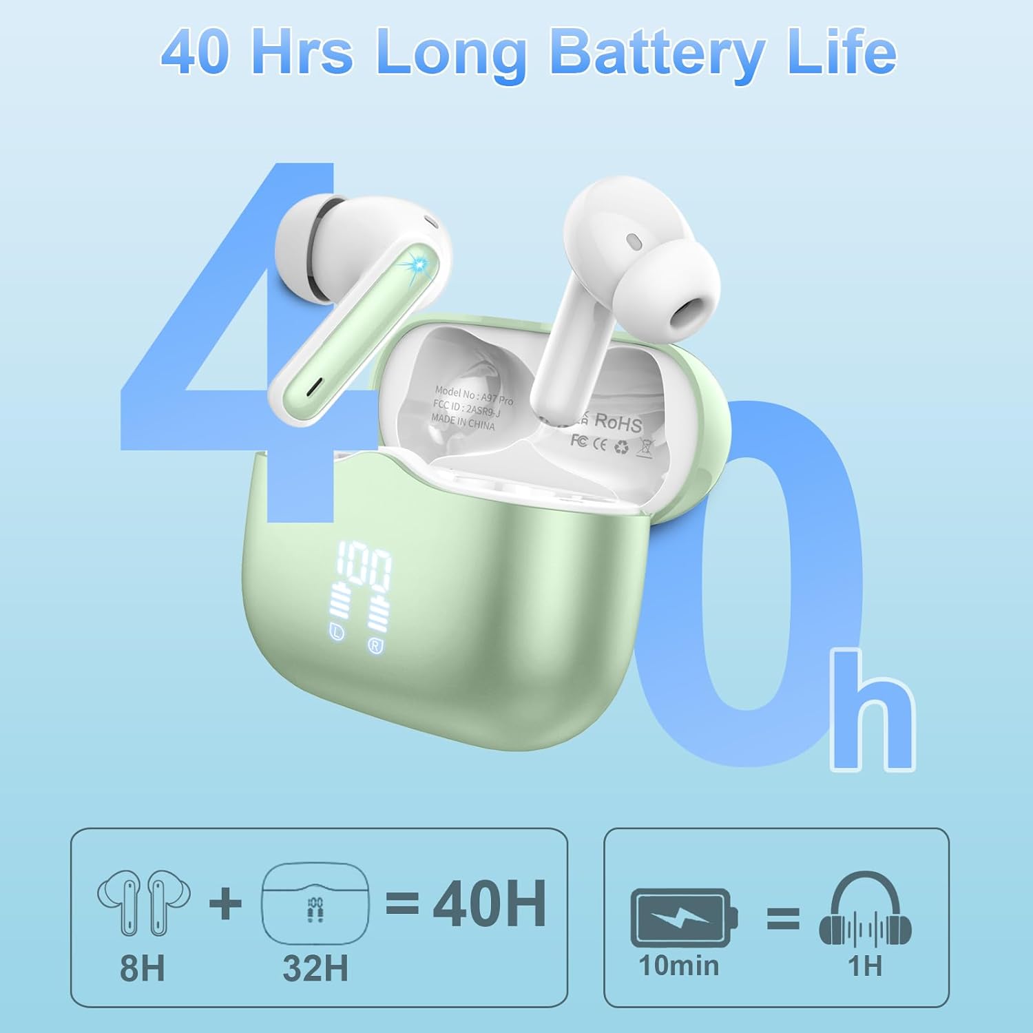 Detalle de Cuffie Bluetooth 5.3 con 4 microfoni IP7