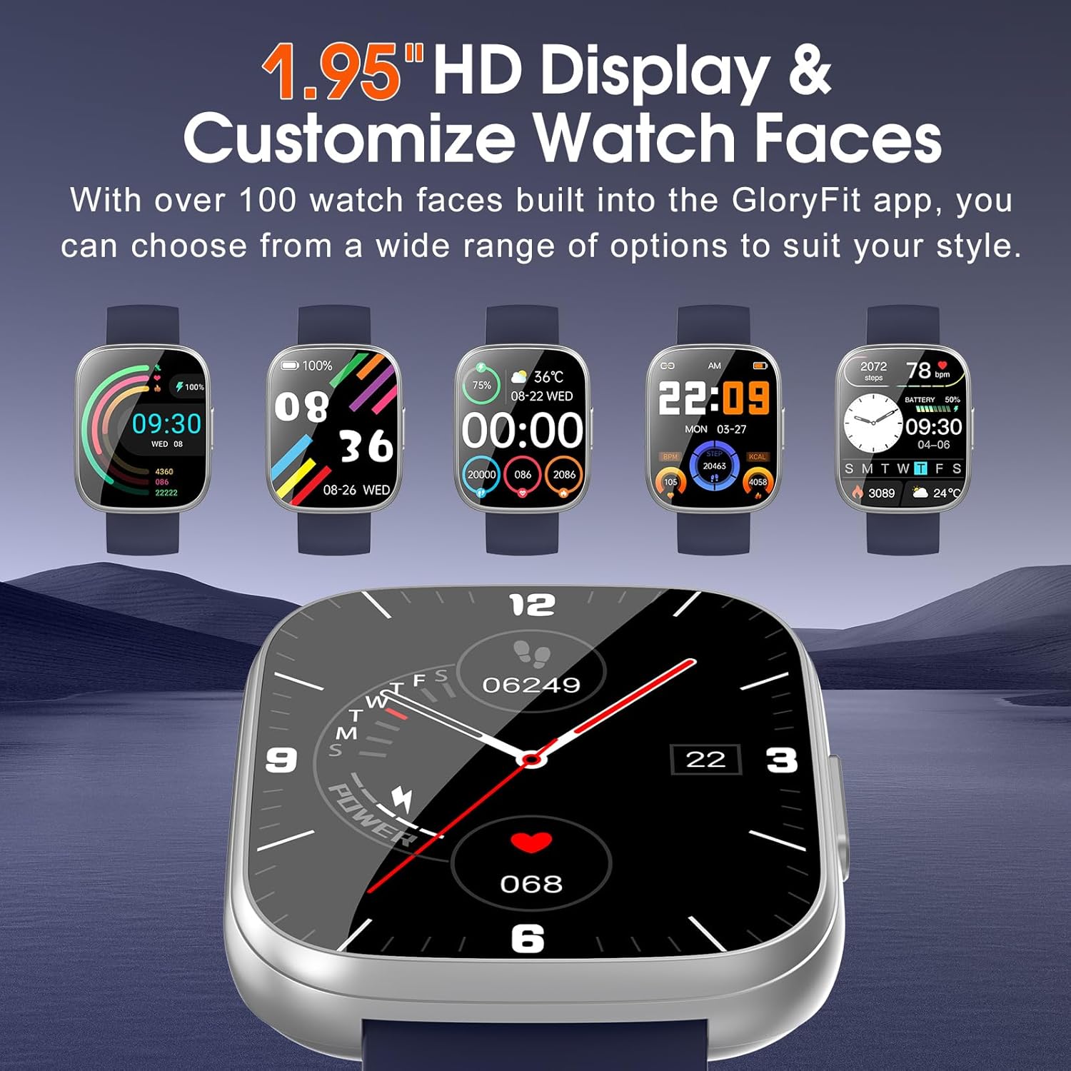 Detalle de Puqo Smart Watch for Men & Women with Bluetooth Calls, 1.95" Fitness Tracking and IP68
